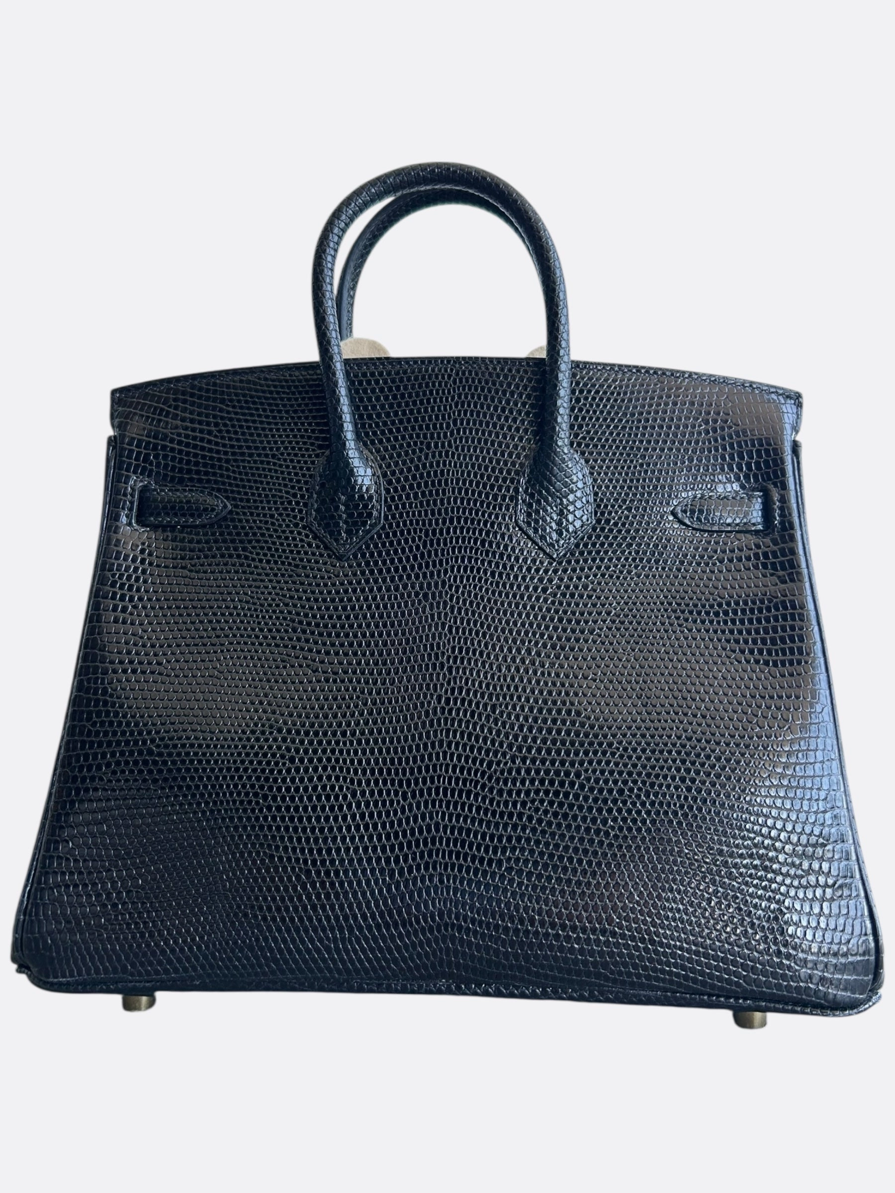 Hermes Black Lizard Birkin 25