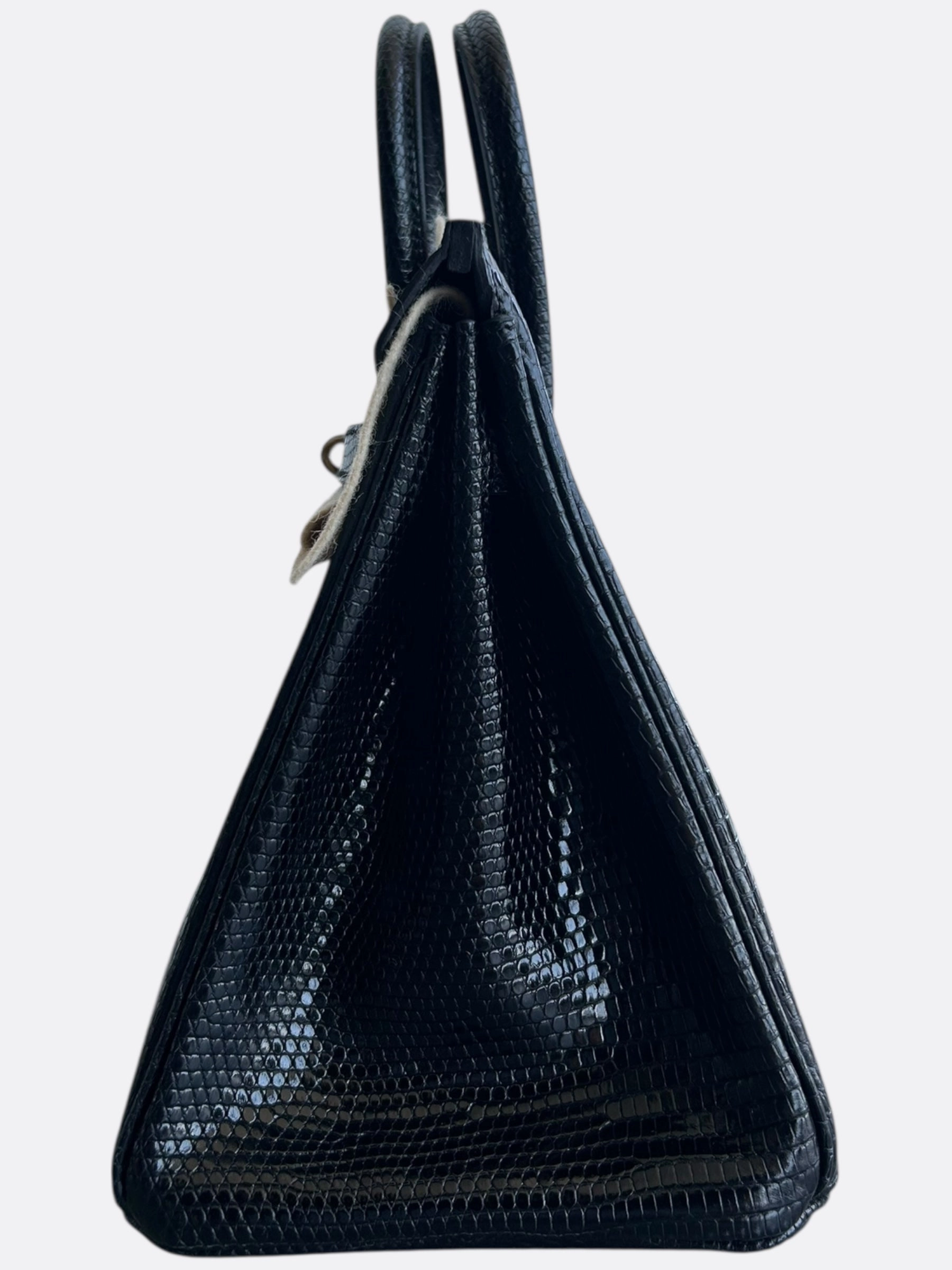 Hermes Black Lizard Birkin 25