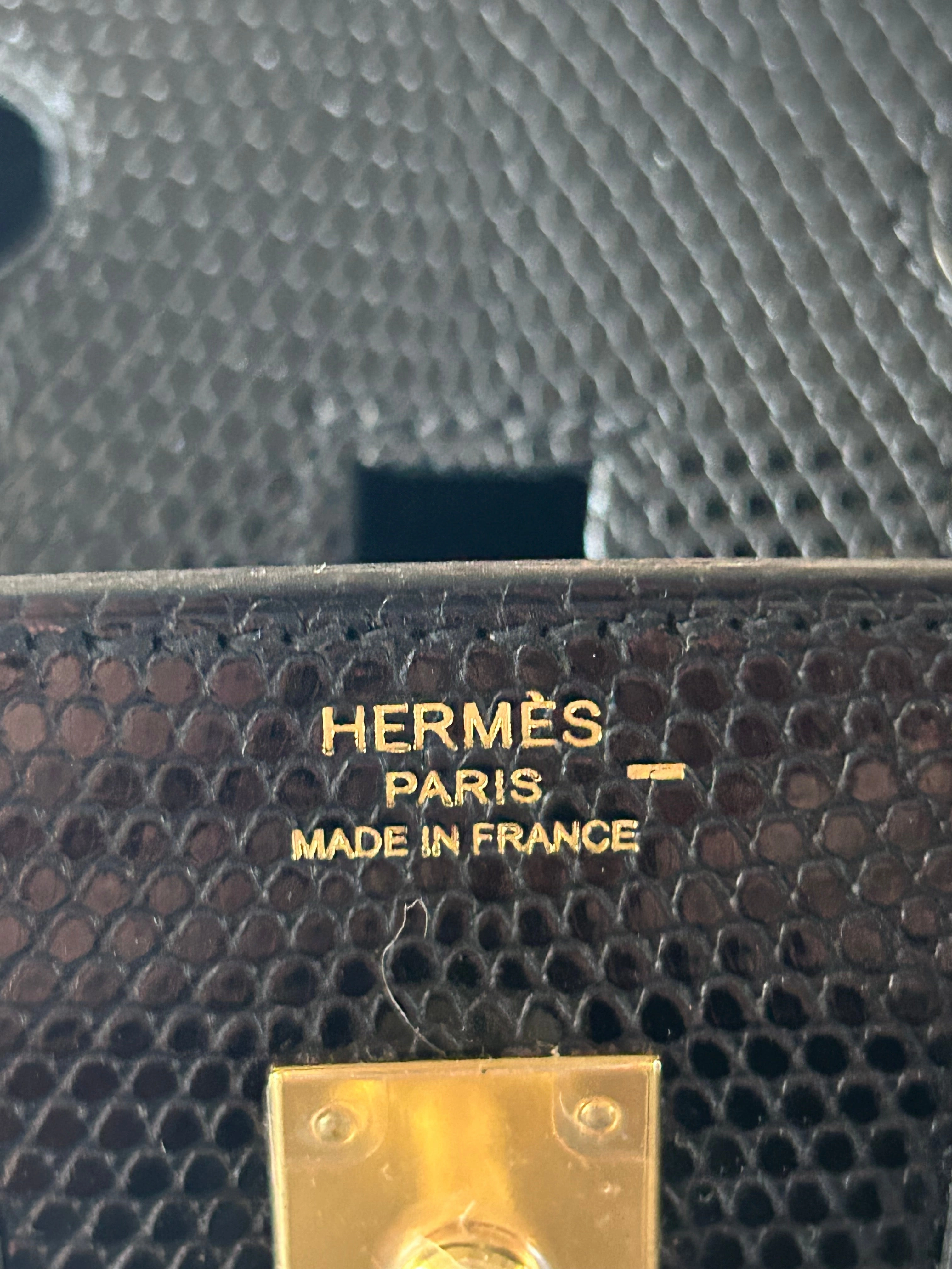 Hermes Black Lizard Birkin 25