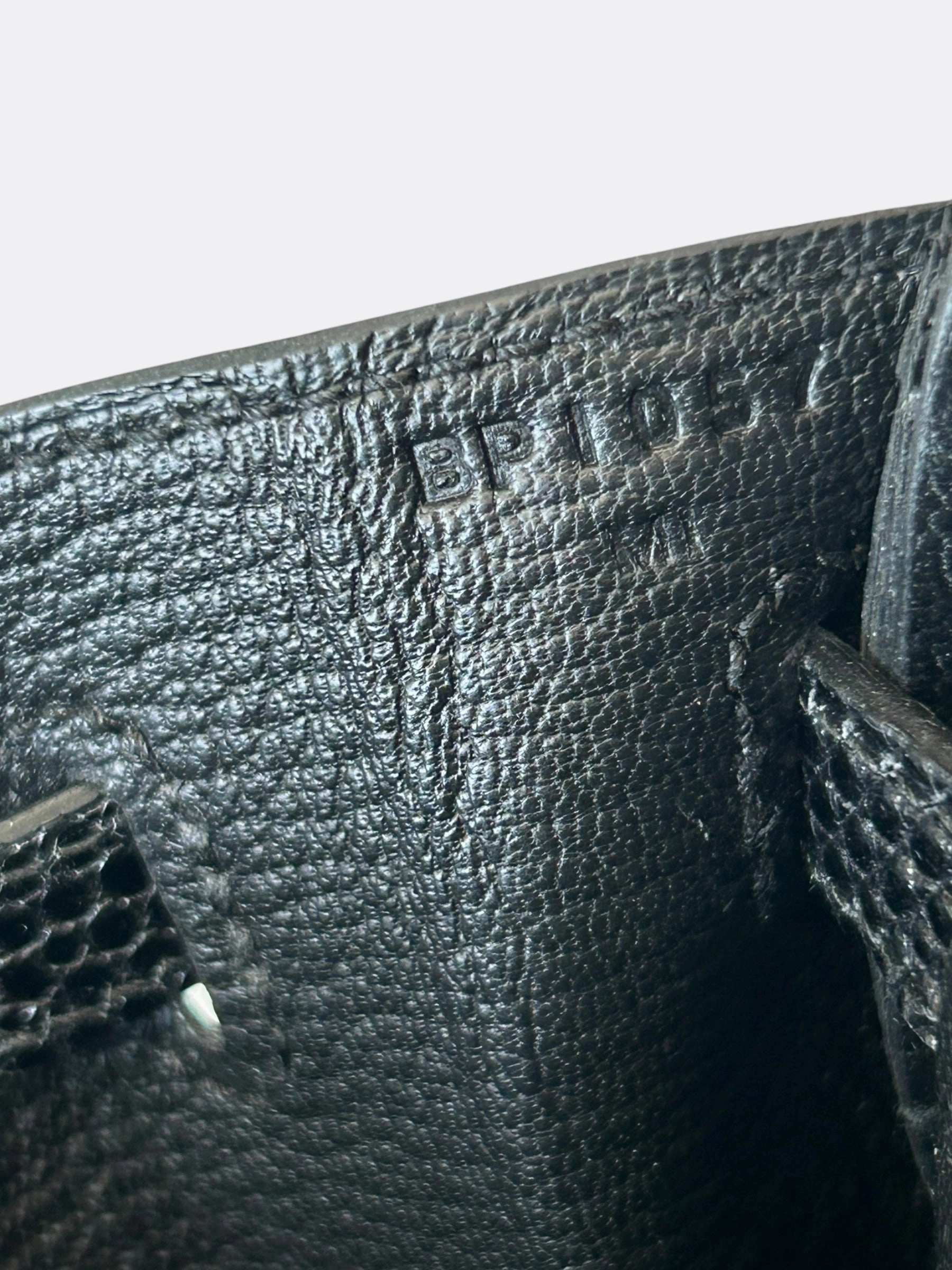 Hermes Black Lizard Birkin 25