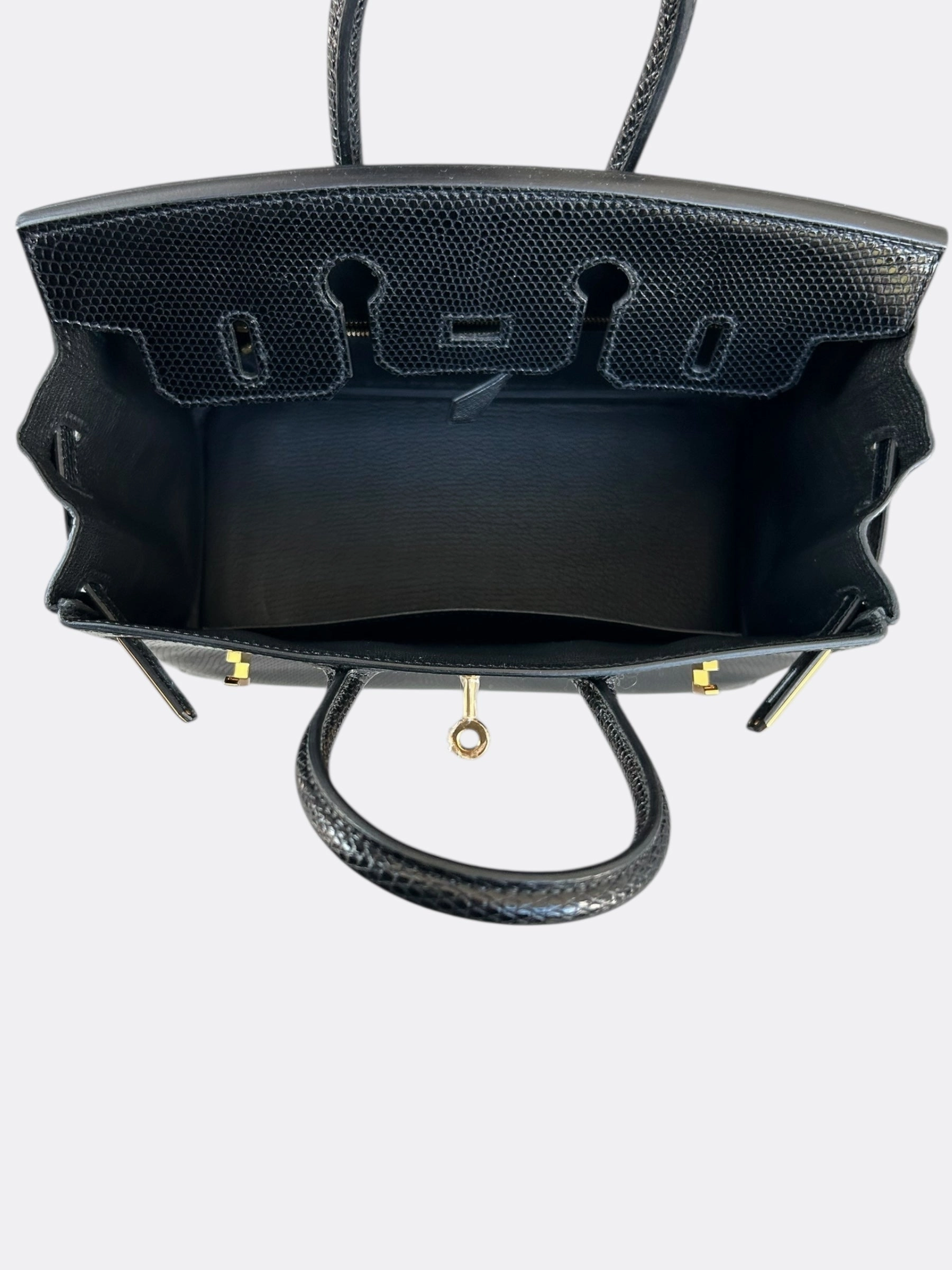 Hermes Black Lizard Birkin 25