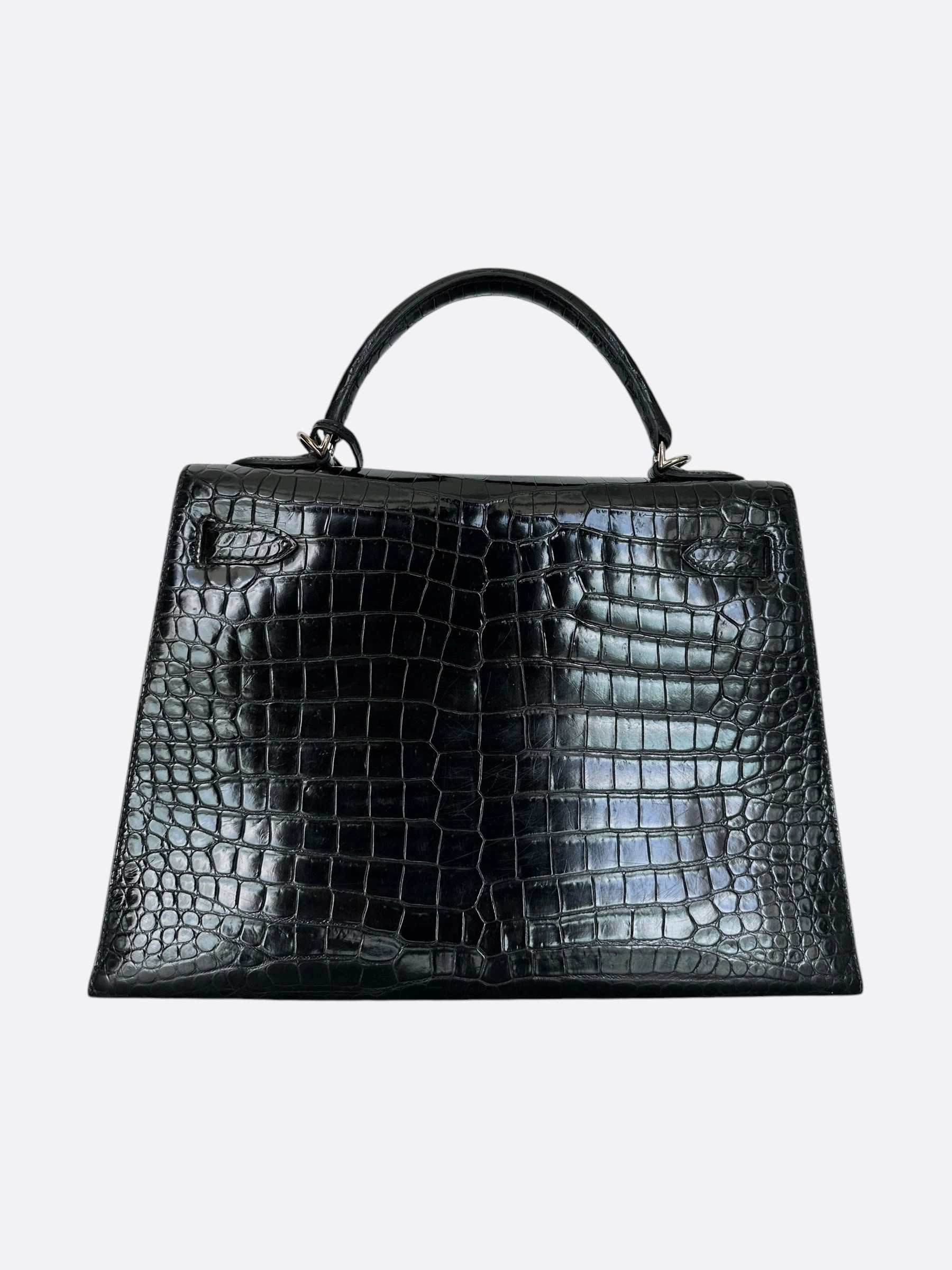 Hermes Black Prosporus Crocodile Kelly 32