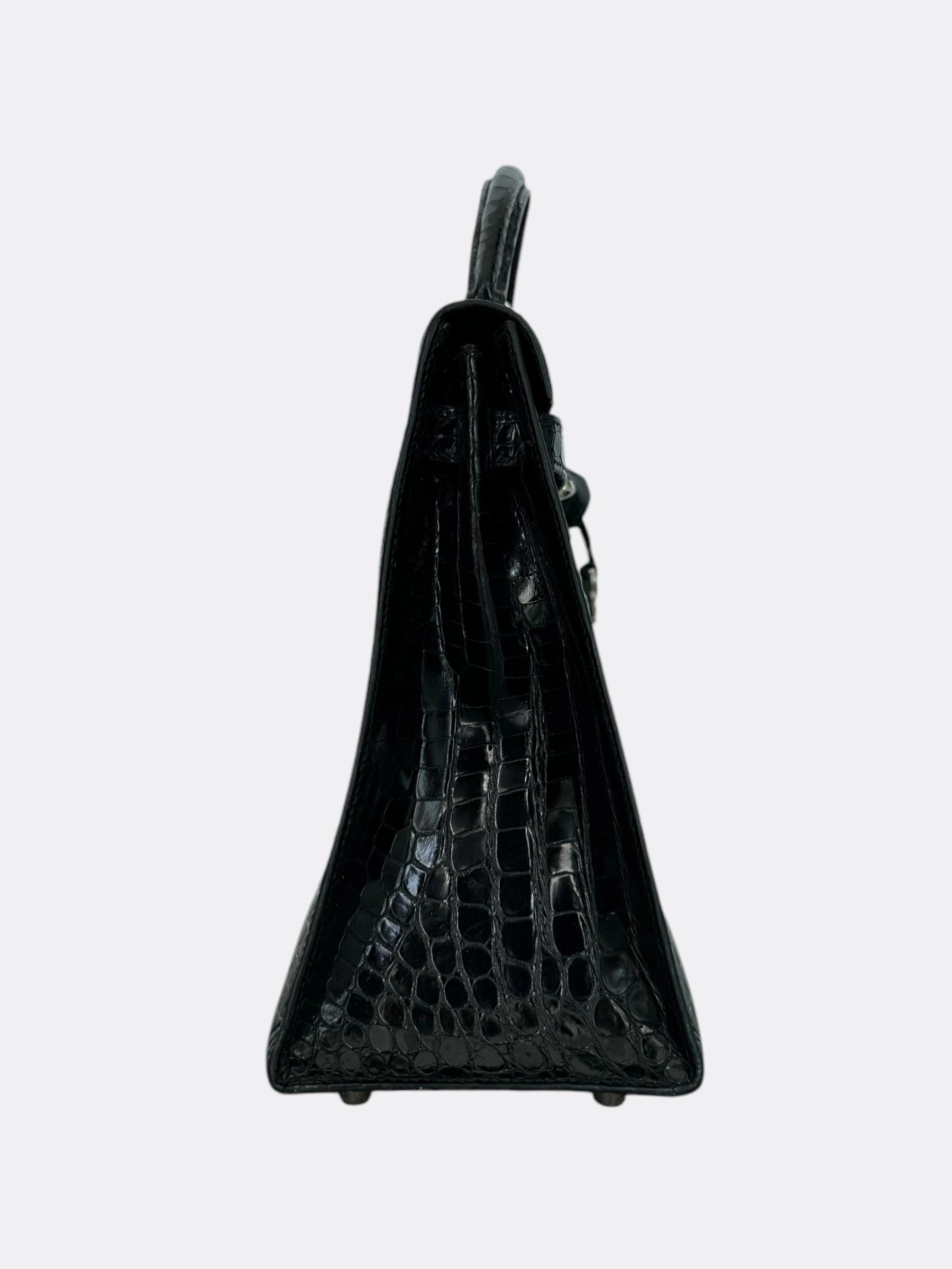 Hermes Black Prosporus Crocodile Kelly 32