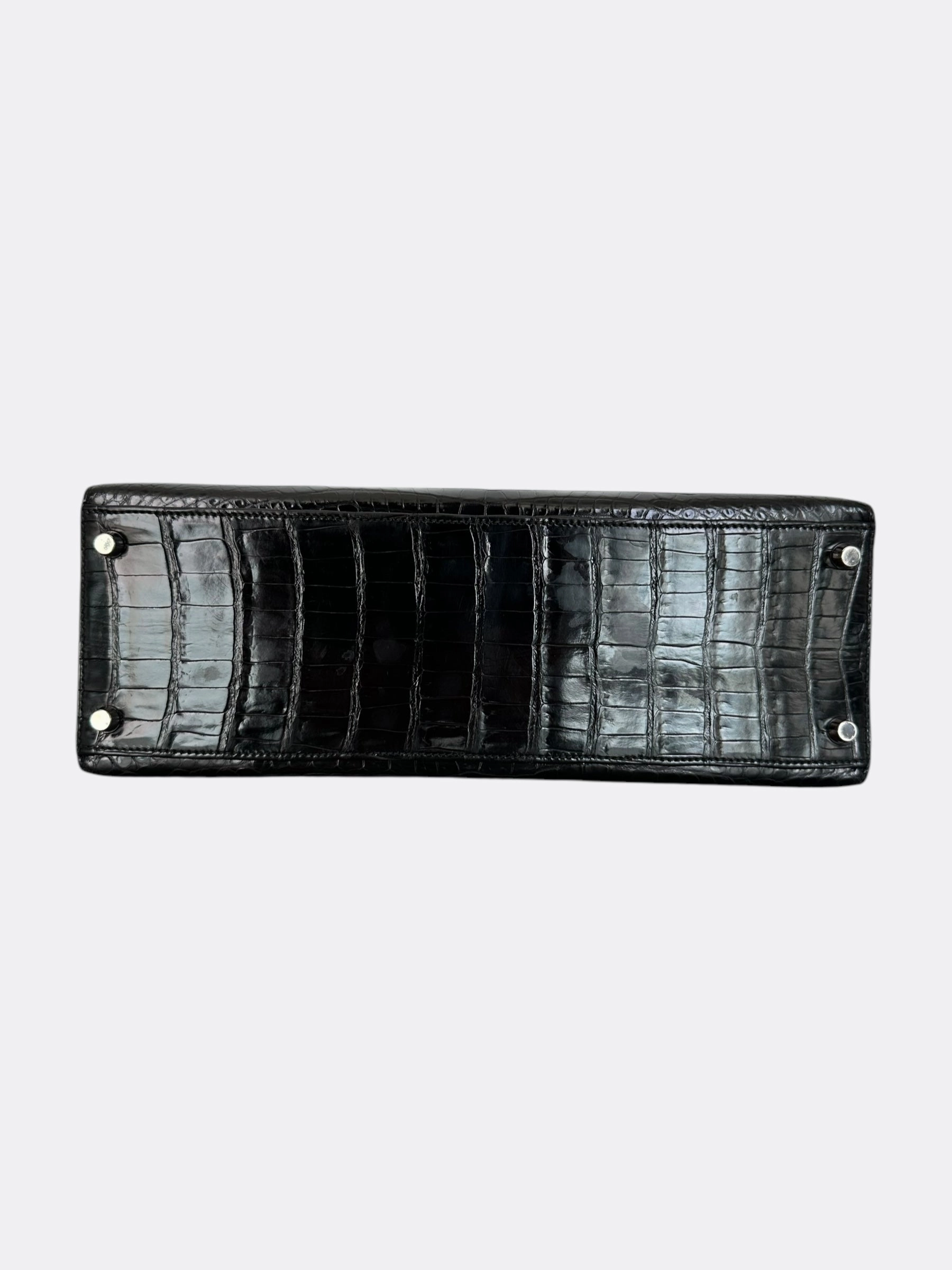 Hermes Black Prosporus Crocodile Kelly 32
