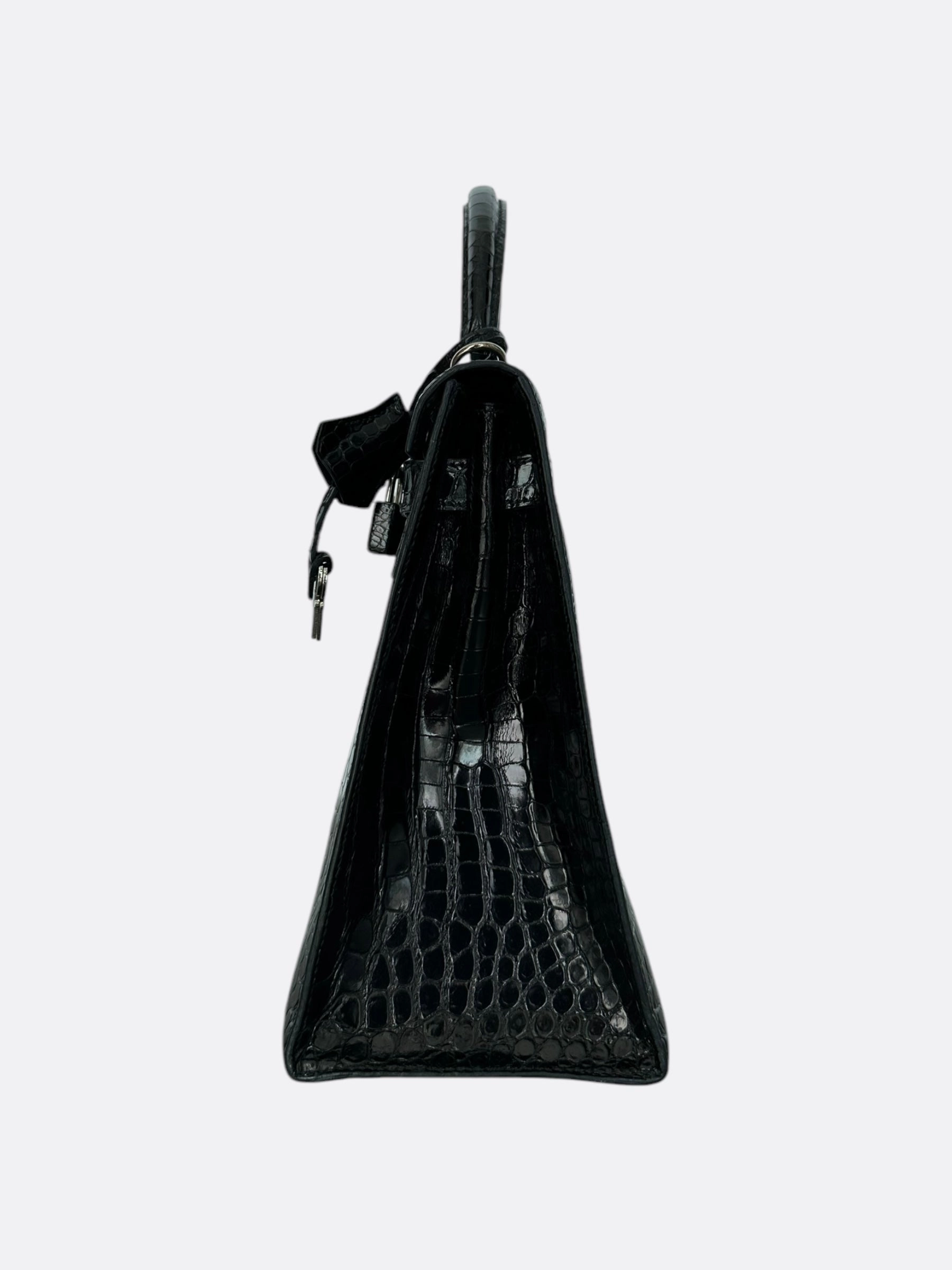 Hermes Black Prosporus Crocodile Kelly 32