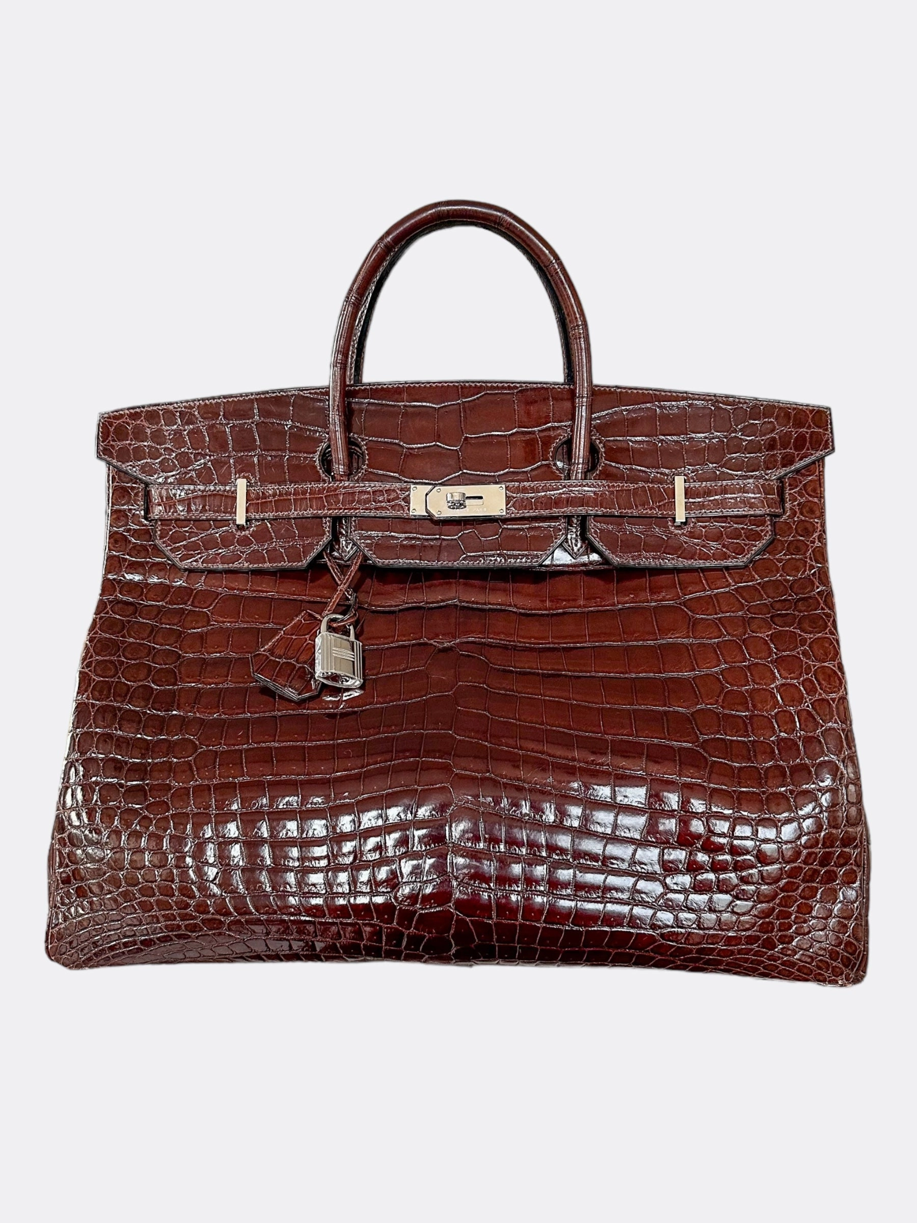 Hermes Brown Crocodile Birkin 50