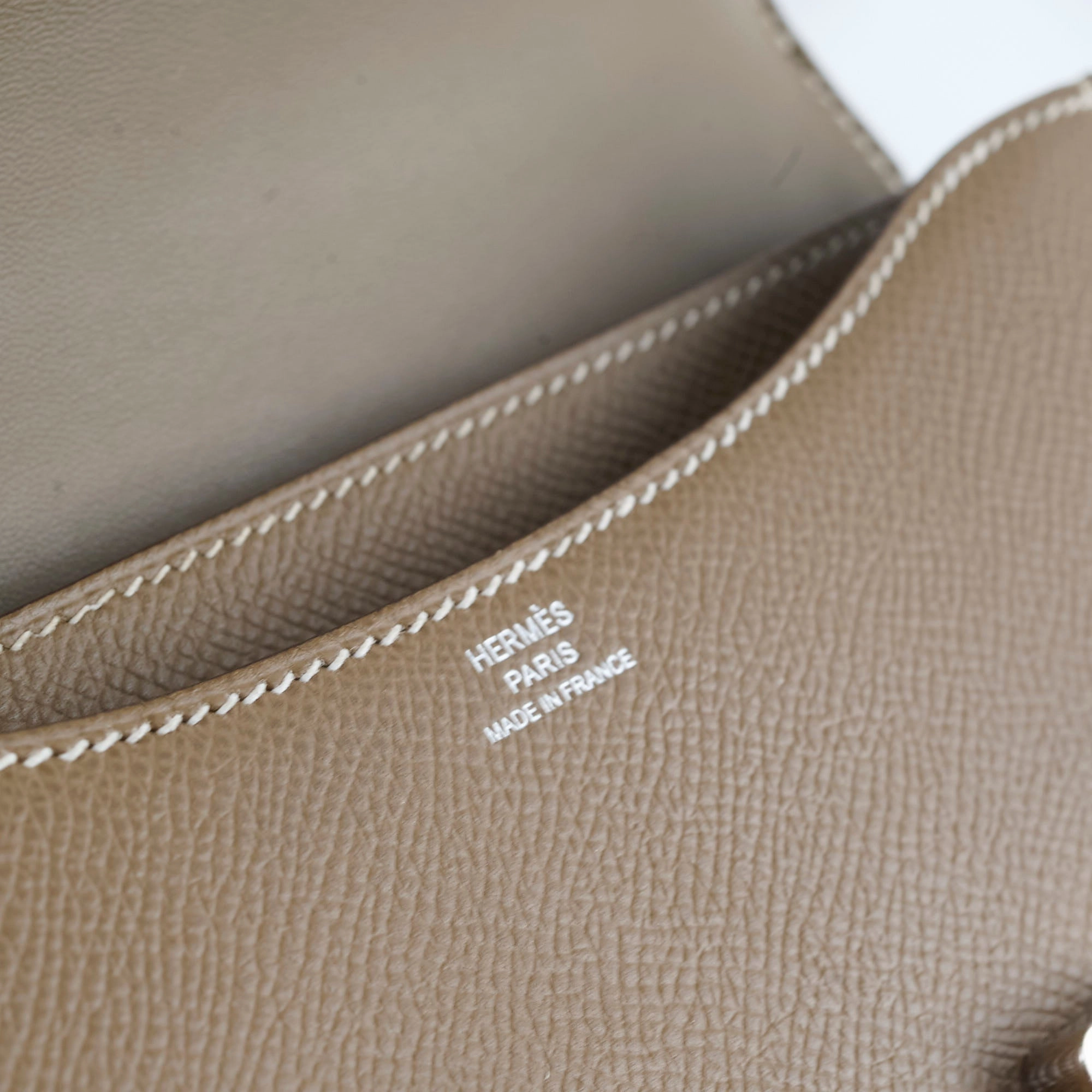 Hermes Constance Mini 18 Etoupe Y Stamp