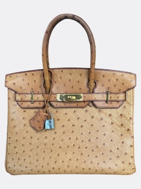Hermes Gold Ostrich Birkin 30