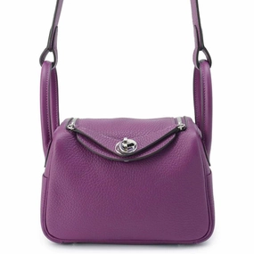 Hermes Lindy Taurillon Clemence Leather Shoulder Bag (Pre-Owned)