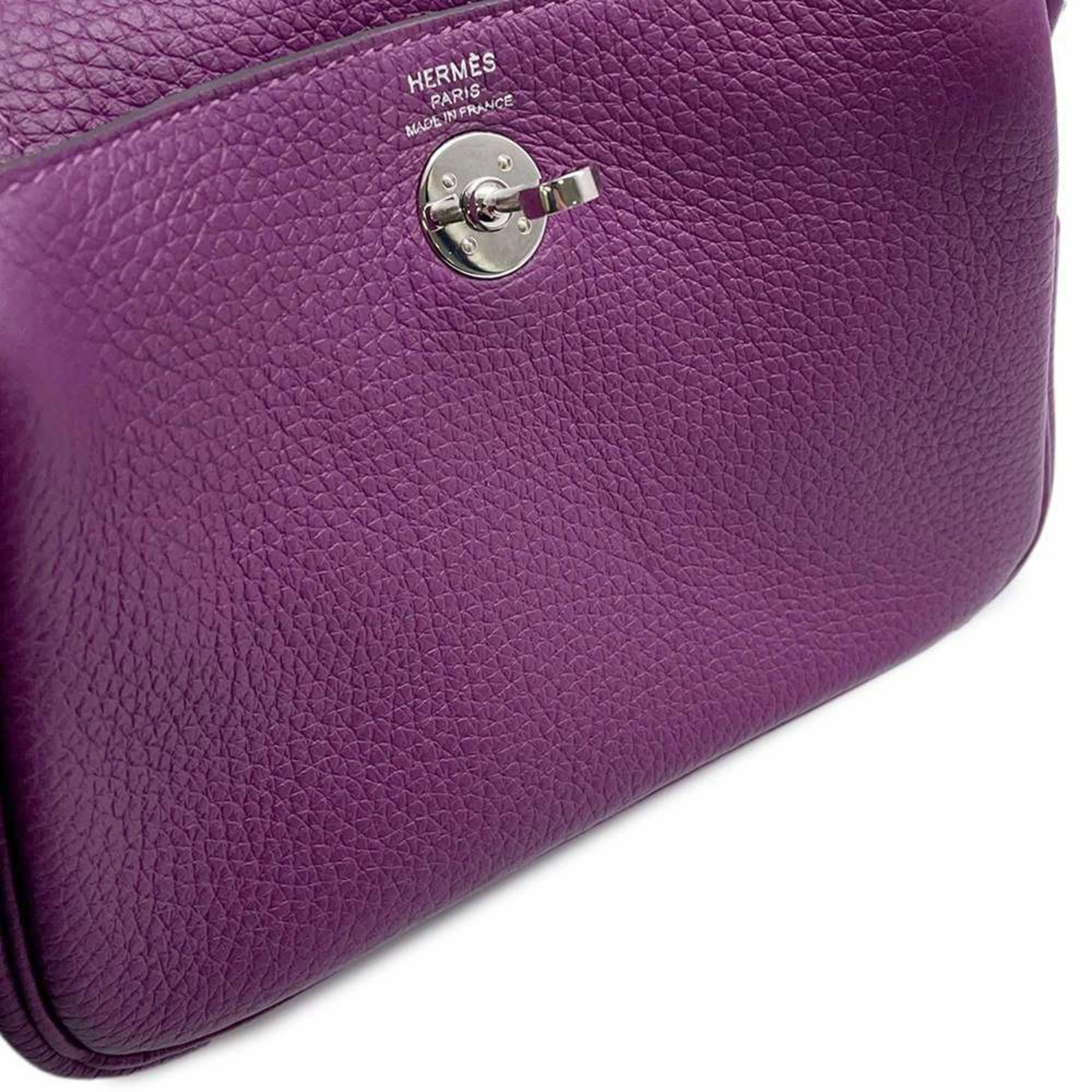 Hermes Lindy Taurillon Clemence Leather Shoulder Bag (Pre-Owned)