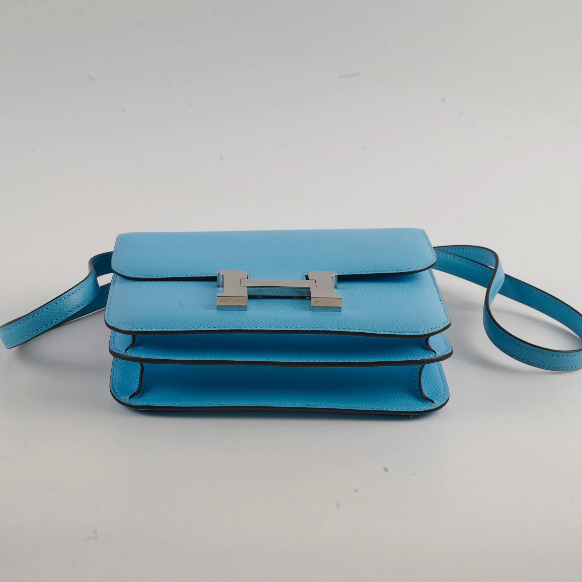 Hermes Mini Constance Epsom Bleu Celeste B Stamp 2023
