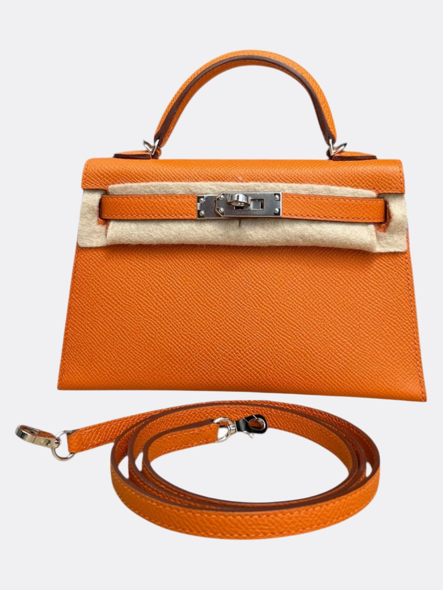 Hermes Orange Epsom Mini Kelly 20