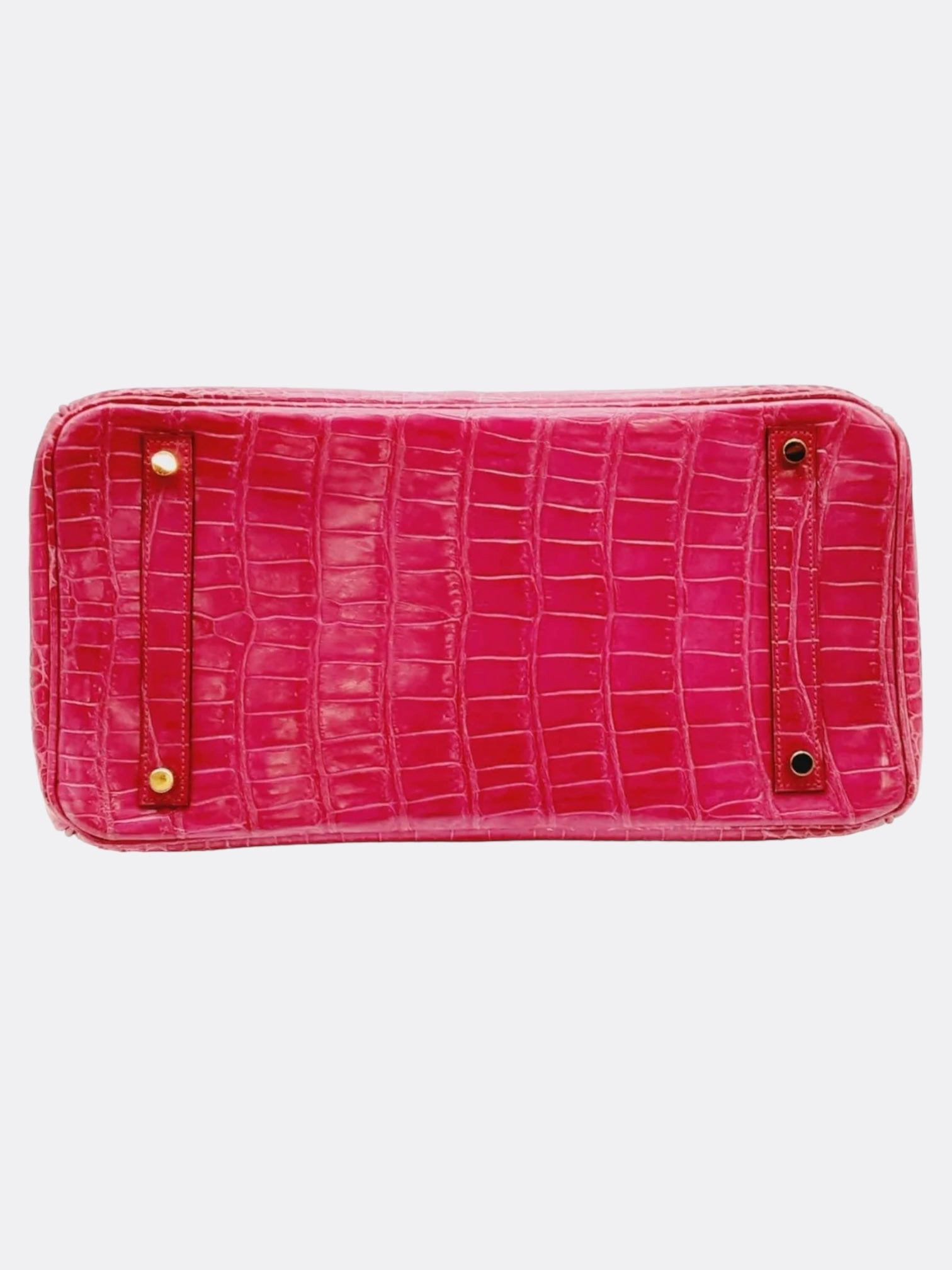 Hermes Pink Fucshia Shiny Porous Crocodile Birkin 35