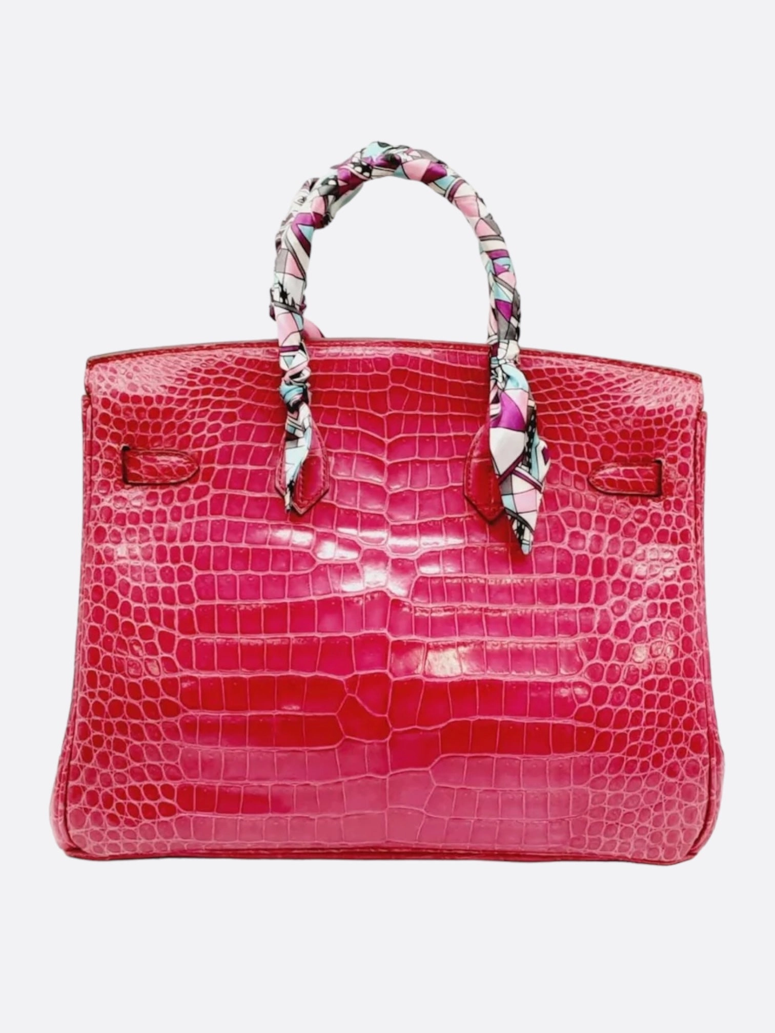 Hermes Pink Fucshia Shiny Porous Crocodile Birkin 35