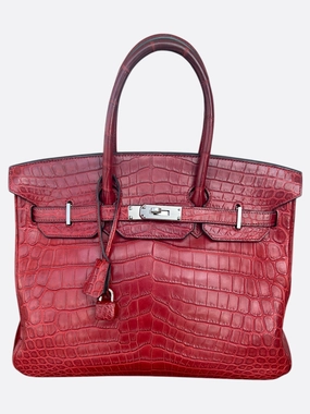 Hermes Rouge Crocodile Birkin 35