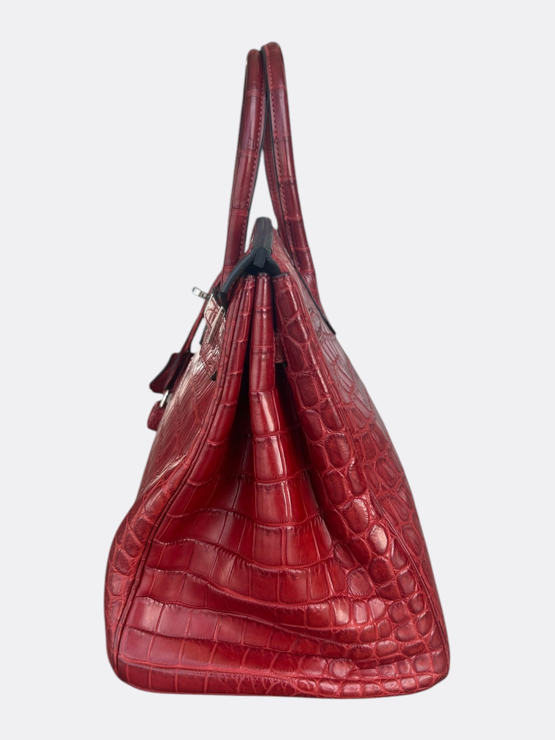 Hermes Rouge Crocodile Birkin 35