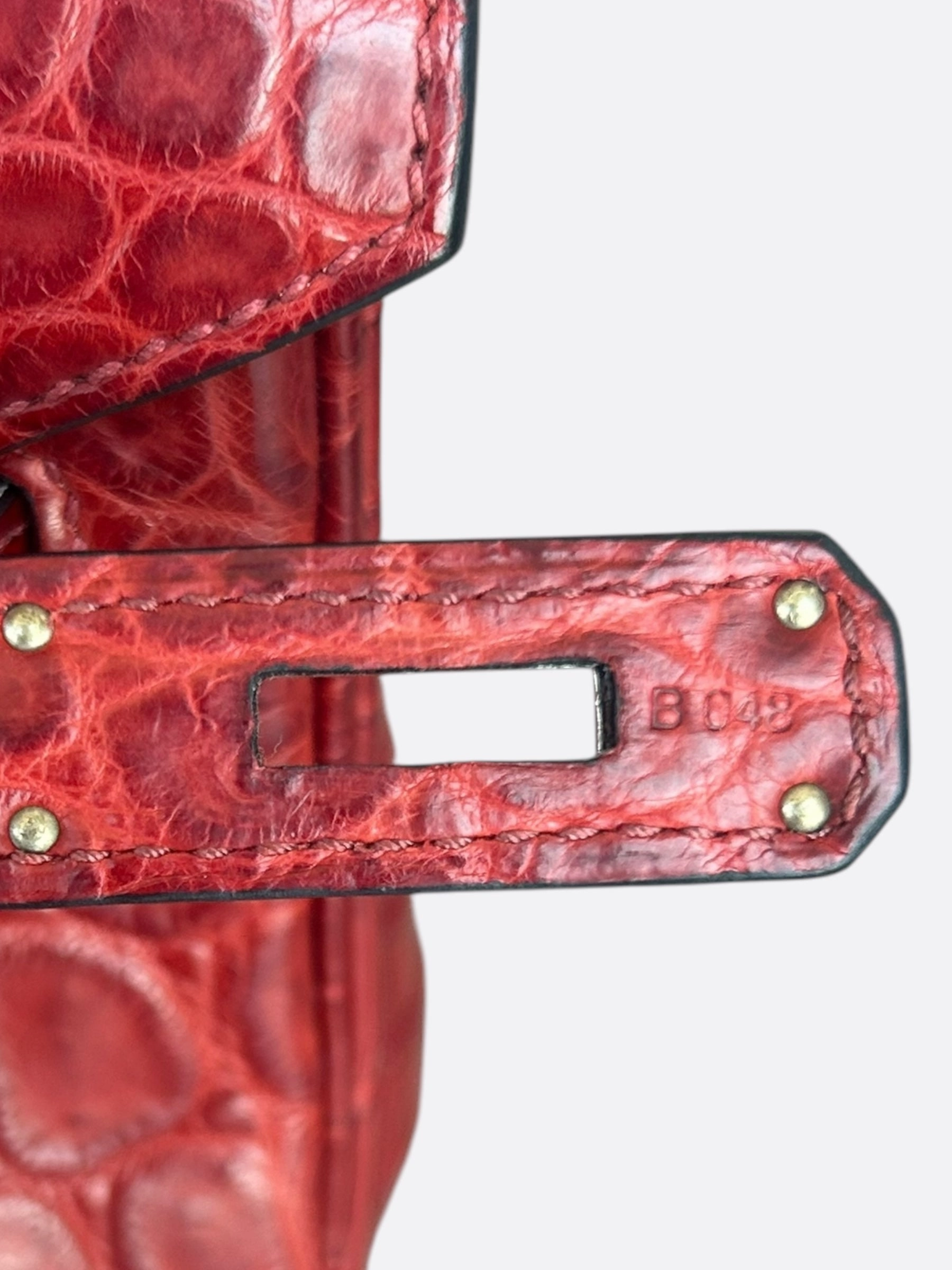 Hermes Rouge Crocodile Birkin 35
