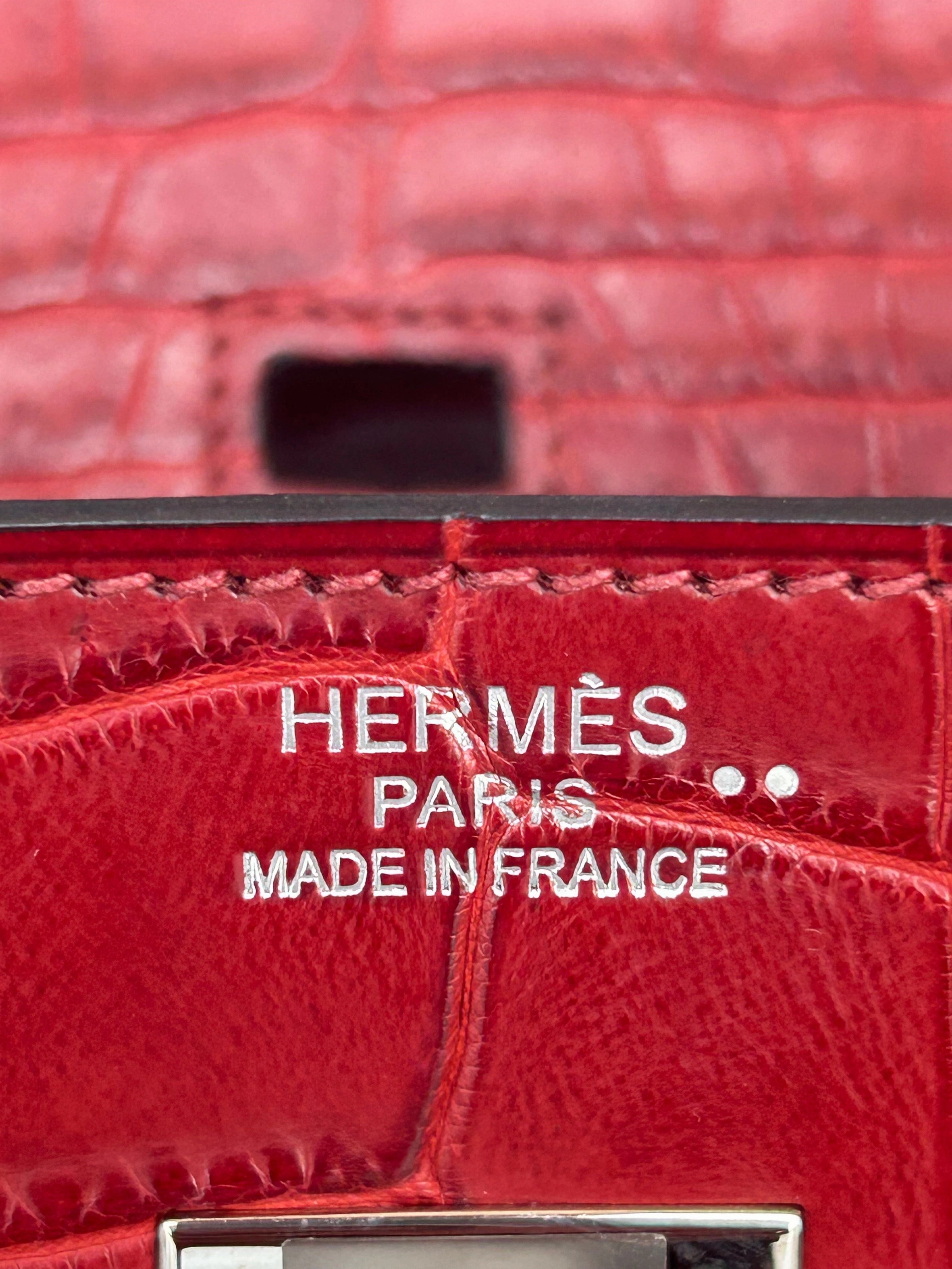 Hermes Rouge Crocodile Birkin 35