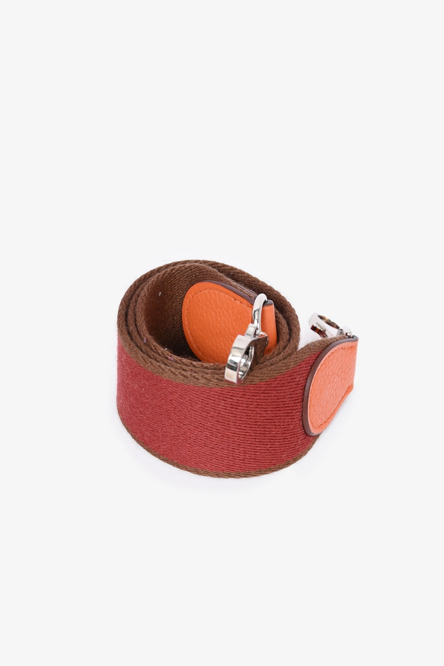 Herms 2010 Orange Clemence Leather Kelly Retourne 35 Top Handle with Canvas Strap