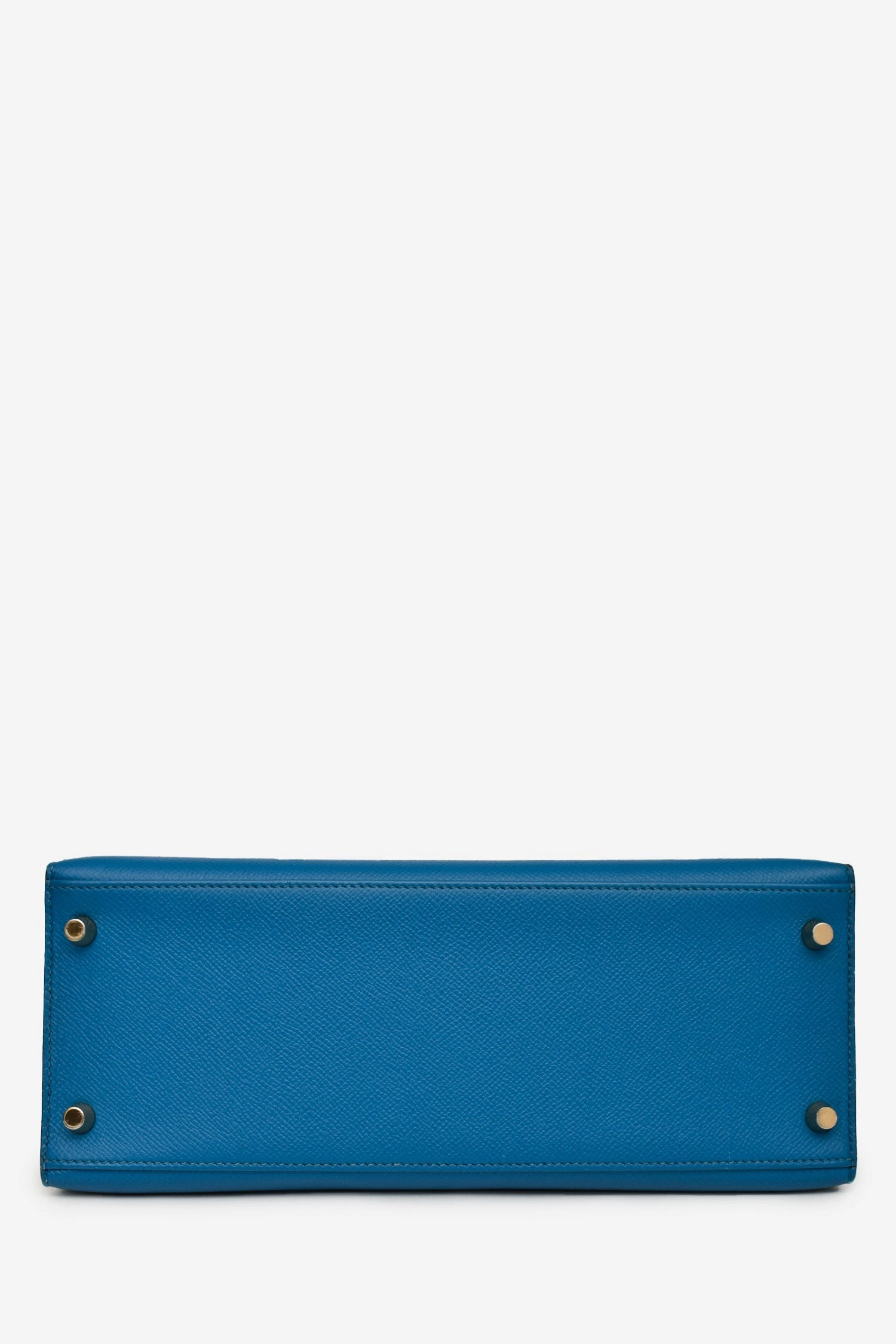 Herms 2014 Blue Epsom Leather Kelly 28 GHW with Strap (As Is)