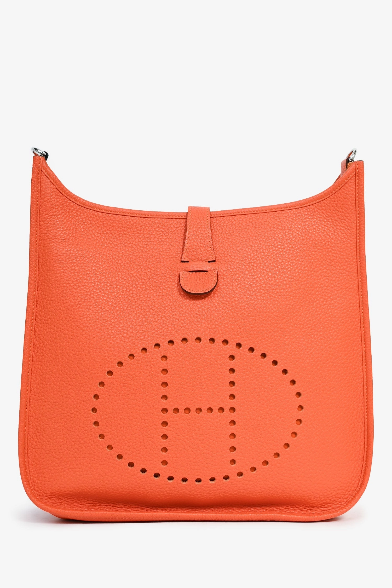 Herms 2015 Orange Clemence Leather Evelyne 29 GM