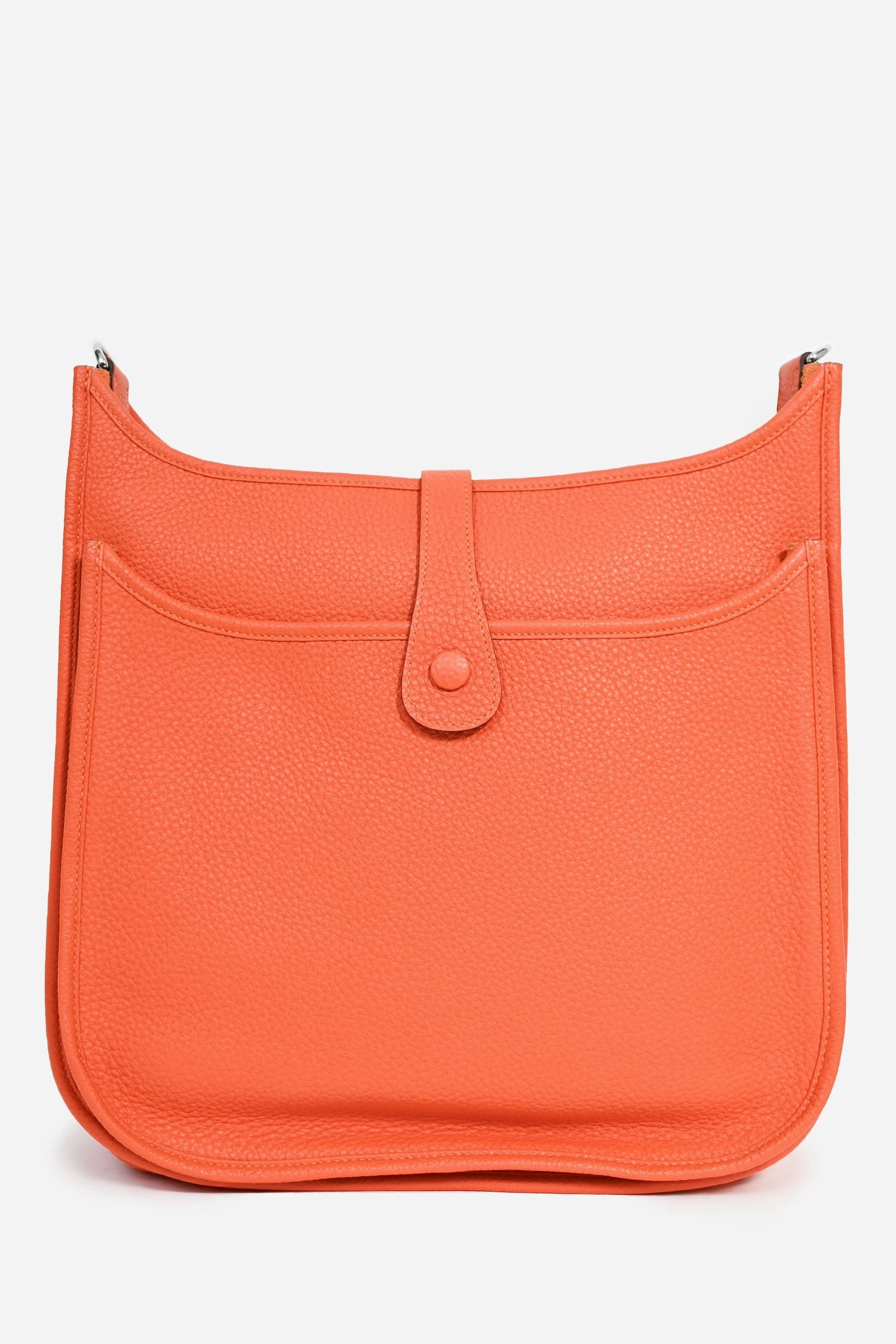 Herms 2015 Orange Clemence Leather Evelyne 29 GM