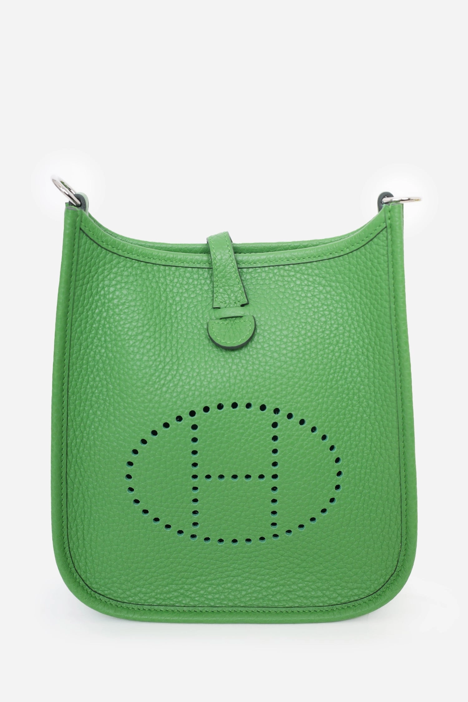 Herms 2024 Green Clemence Leather Evelyne TPM Crossbody
