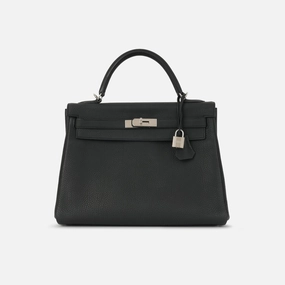 Herms - Kelly 32 - Noir Togo Leather PHW - 2015 - Pre-Loved