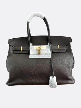 Herms Brown Clemence Birkin 35