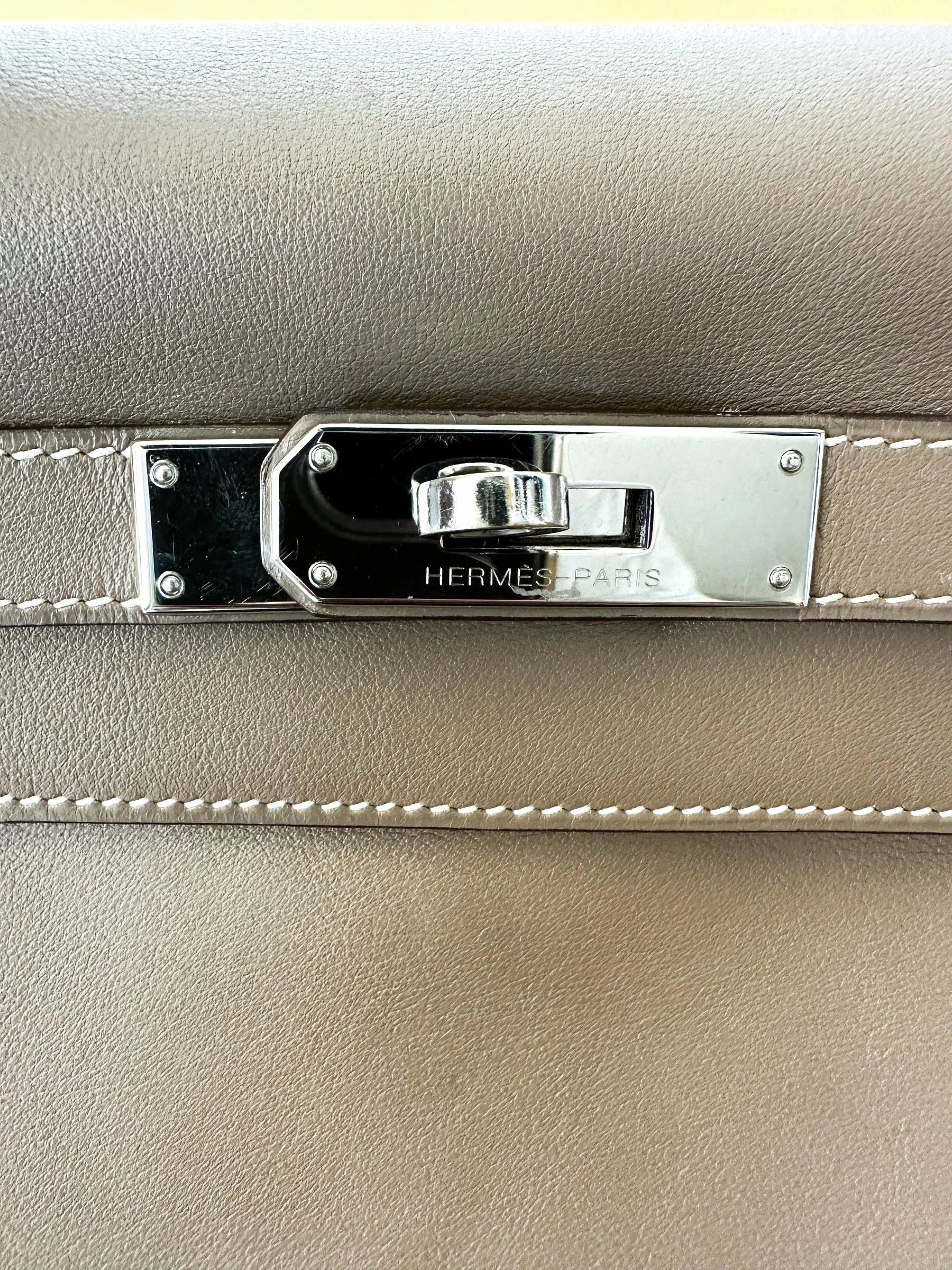 Herms Etoupe Swift Leather Retourne Kelly 35