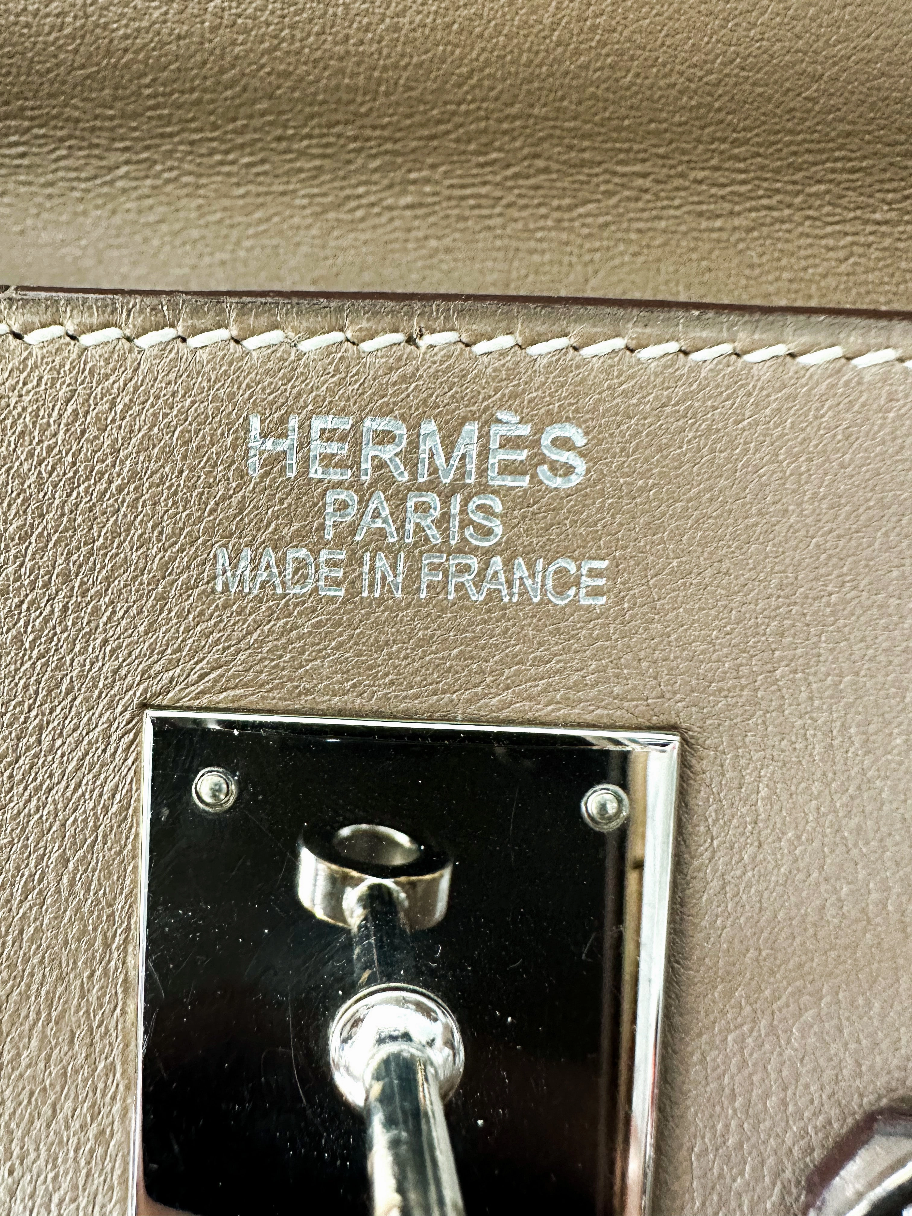 Herms Etoupe Swift Leather Retourne Kelly 35