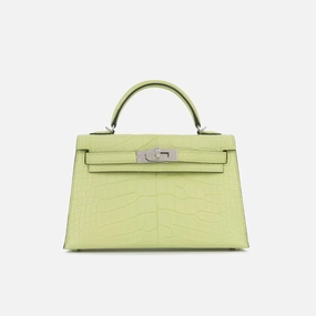 Herms Herms - Mini Kelly 20 - Jaune Bourgeon Alligator Leather PHW - Brand New - 2024 (NWT)