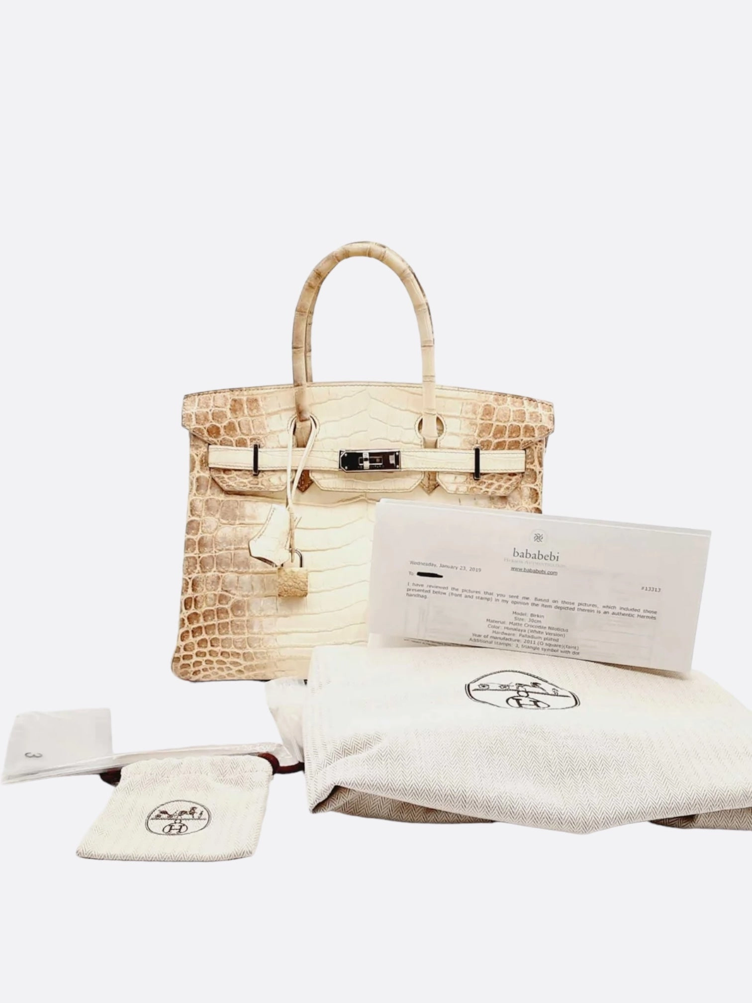 Herms Himalaya White Crocodile Birkin 30
