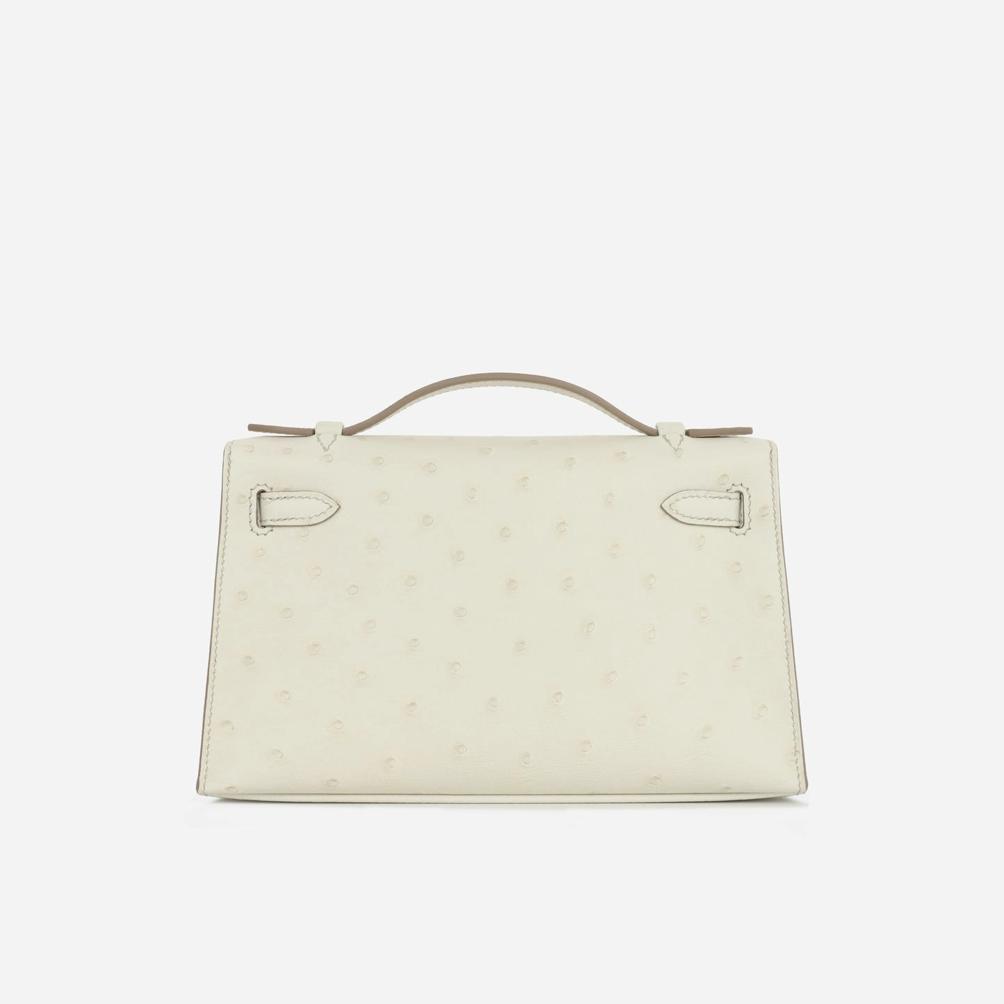 Herms Kelly Pochette Beton Ostrich PHW (NWT)