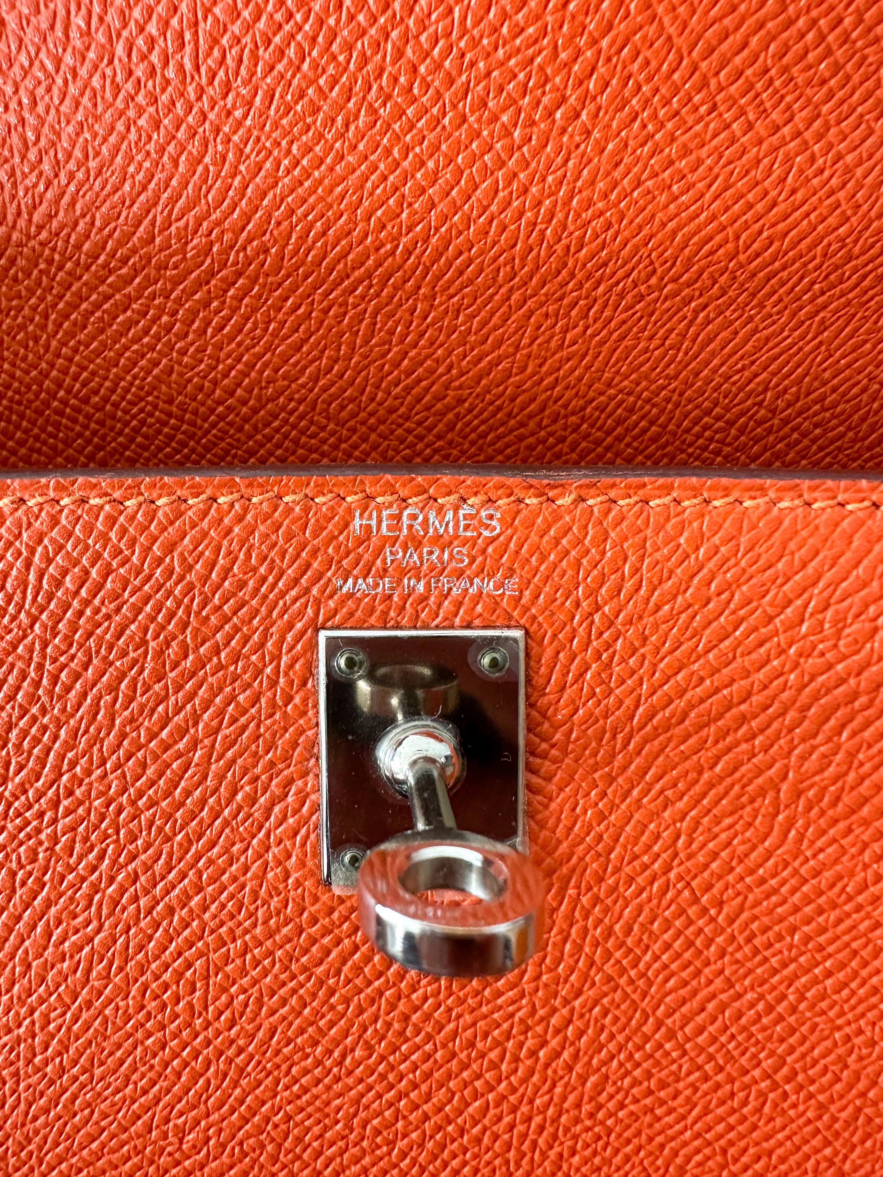 Herms Orange Epsom Kelly 25
