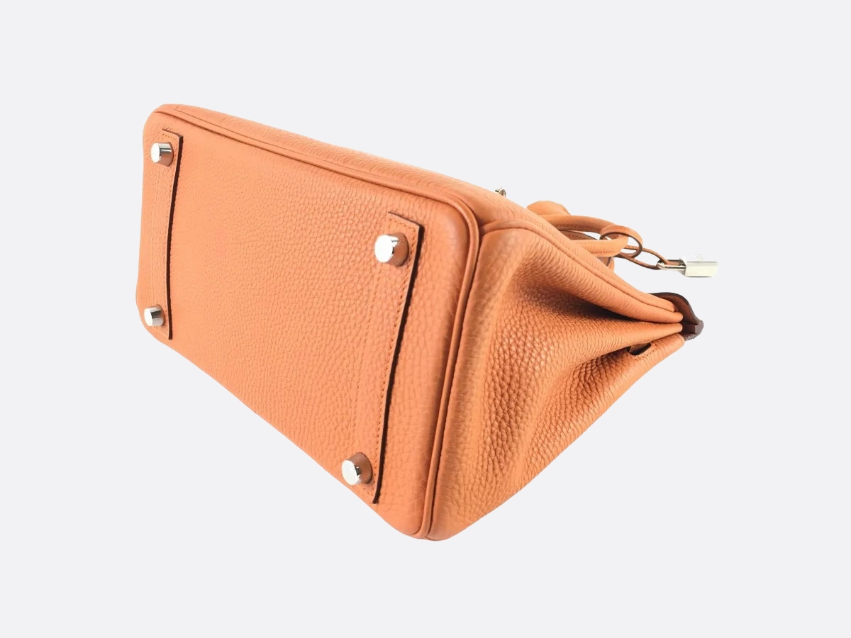 Herms Orange Togo Leather Birkin 25
