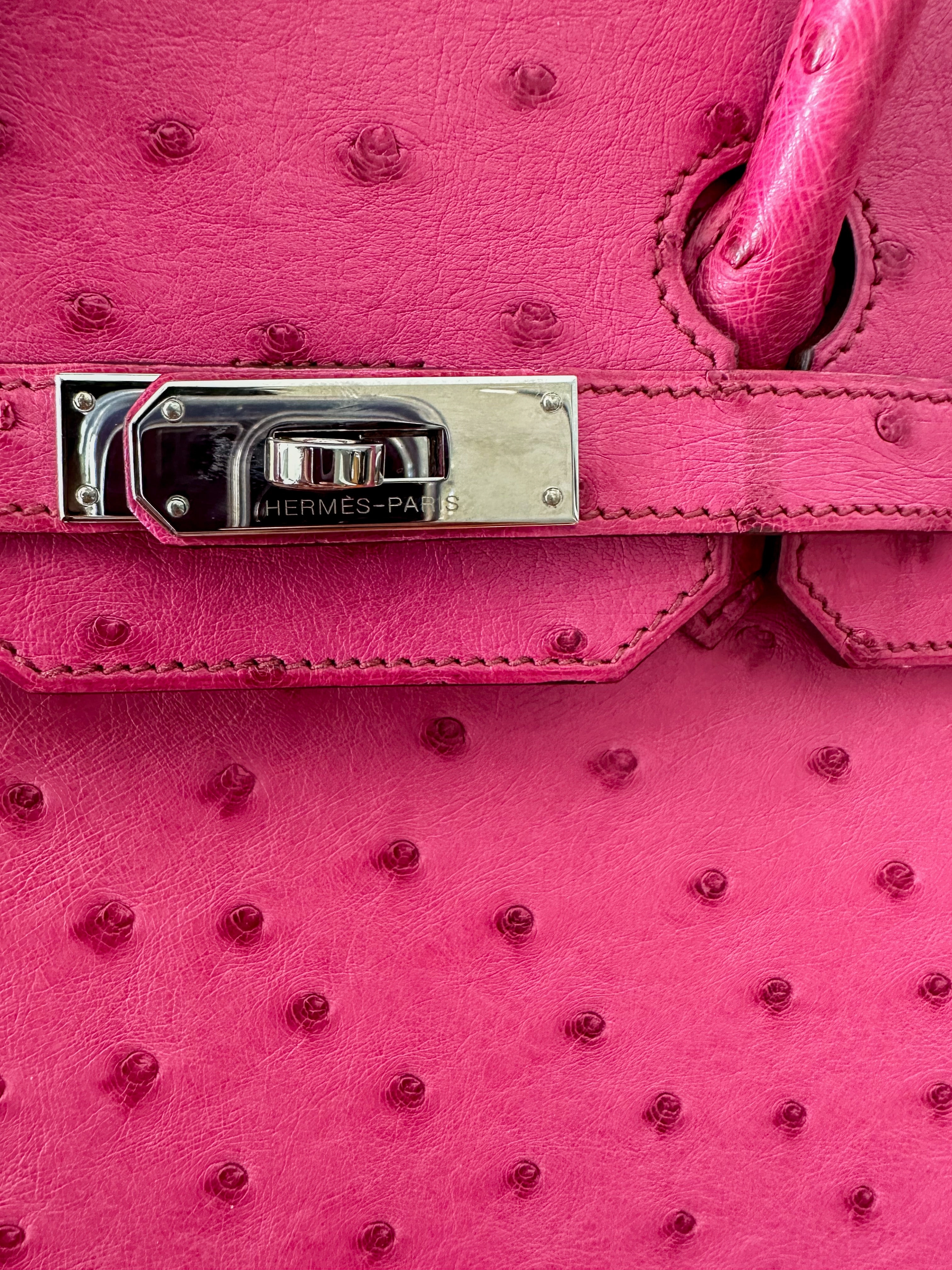 Herms Pink Ostrich Birkin 35