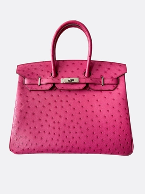 Herms Pink Ostrich Birkin 35