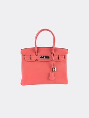 Herms Rose Tyrien Togo Leather Birkin 30