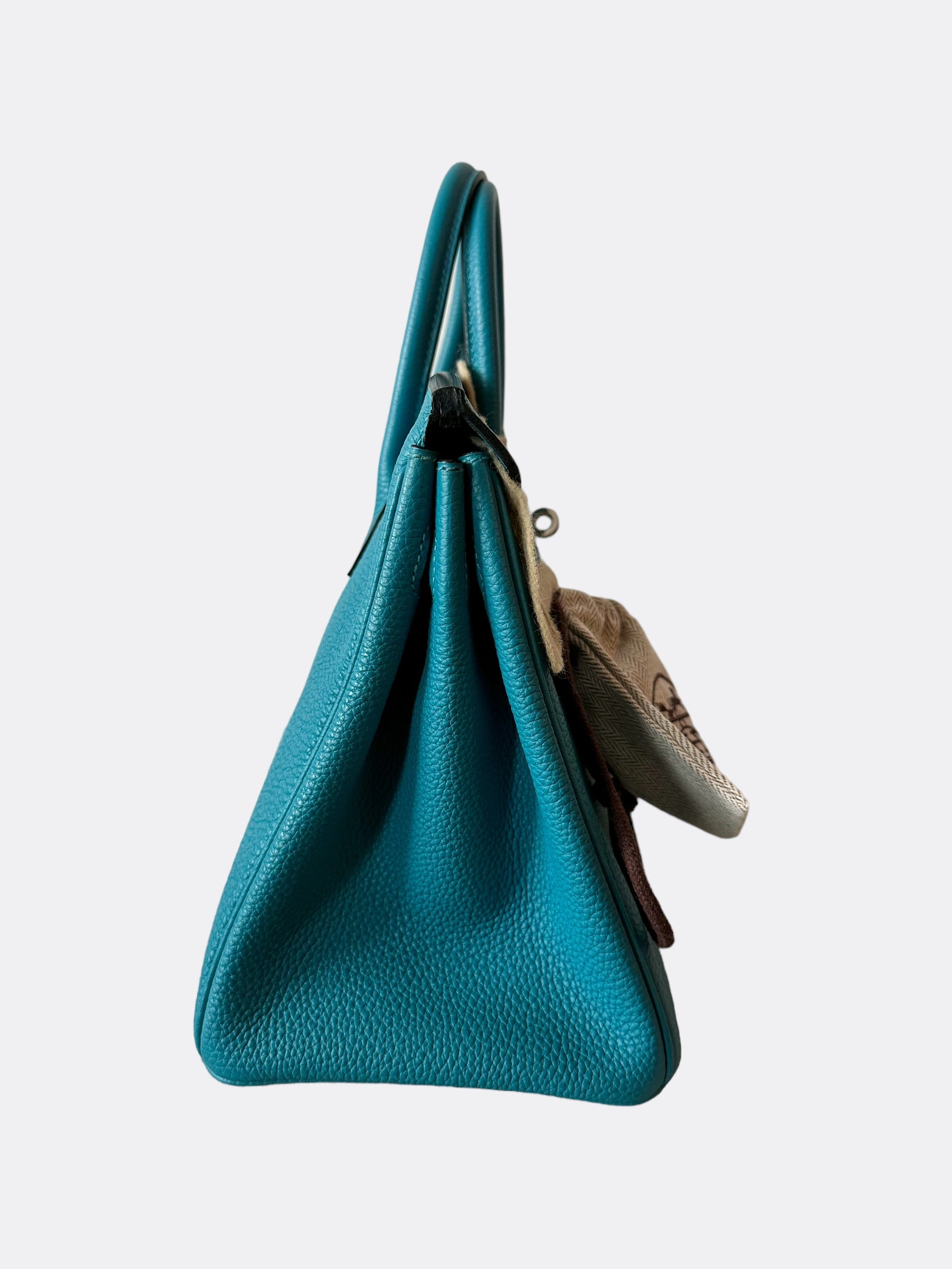 Herms Turquoise Togo Leather Birkin 25