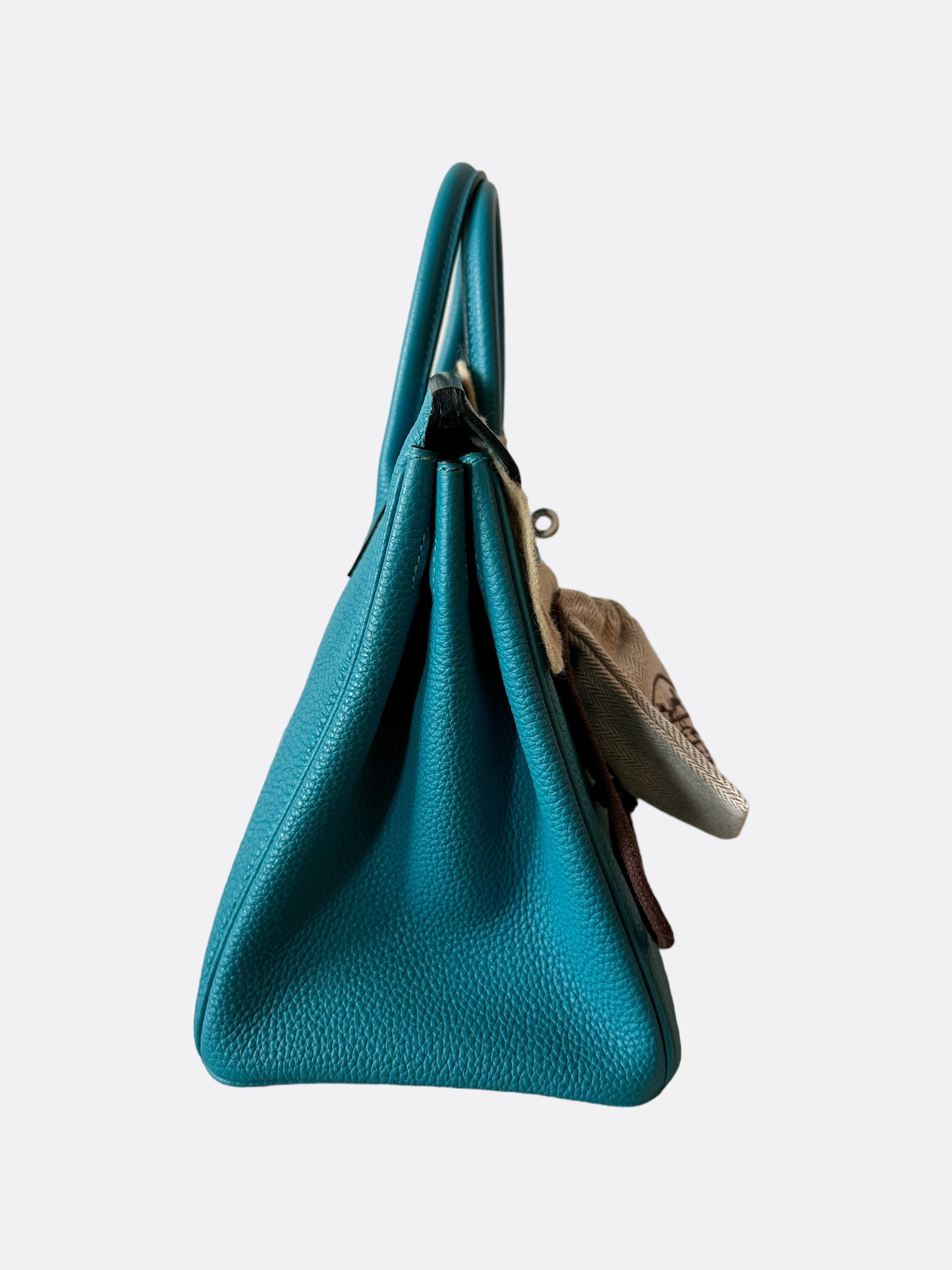 Herms Turquoise Togo Leather Birkin 25