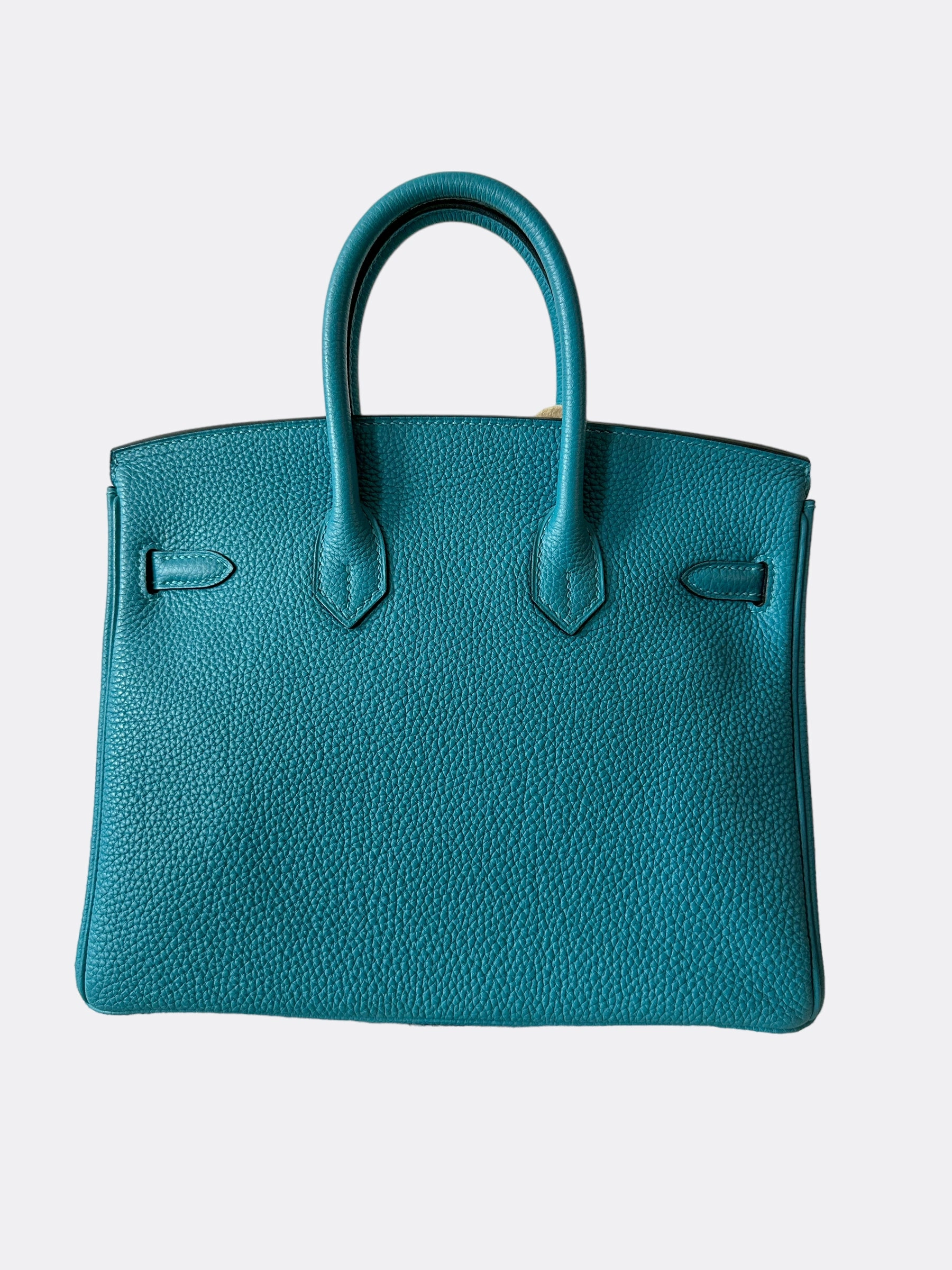 Herms Turquoise Togo Leather Birkin 25