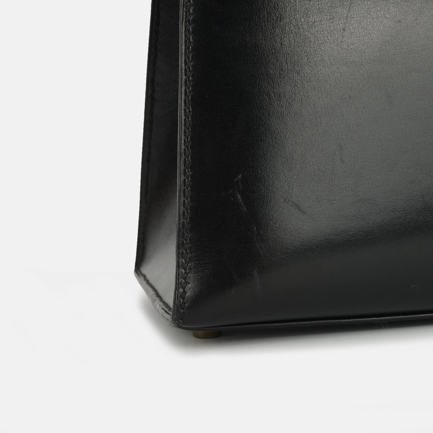 Herms Vintage Kelly 28 Noir Box Calf GHW
