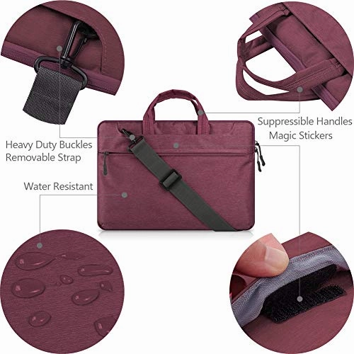 HEXIN 15" 15.6 inches?Lightweight Laptop Carrying Bag For Women Red with Pocket