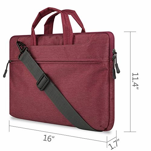 HEXIN 15" 15.6 inchesLightweight Laptop Carrying Bag For Women Red with Pocket