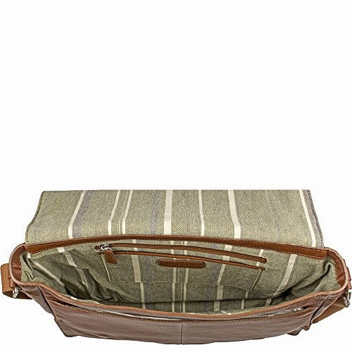 Hidesign Fred Leather Business Laptop Messenger Cross Body Bag, Tan