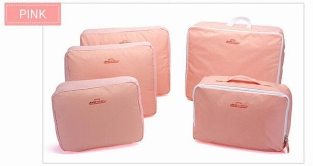 High Quality Oxford Cloth Travel Mesh Bag Luggage Organizer Packing Cube Organiser Travel Bags Travel Bags Packing Cube 5PCS/Set