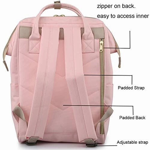 Himawari Laptop Backpack Travel Backpack With USB Charging Port Large Diaper Bag Doctor Bag School Backpack for Women&Men(9001 Pink
