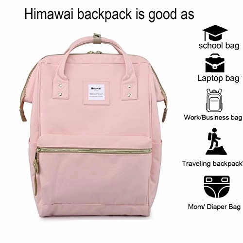 Himawari Laptop Backpack Travel Backpack With USB Charging Port Large Diaper Bag Doctor Bag School Backpack for Women&Men(9001 Pink