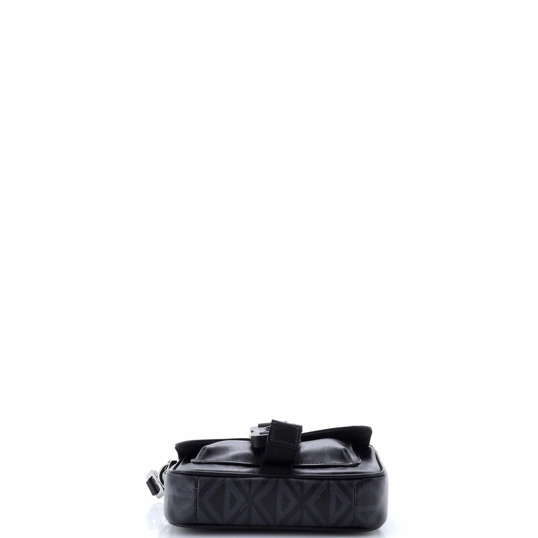 Hit the Road Flap Crossbody Bag CD Diamond Coated Canvas and Leather Mini